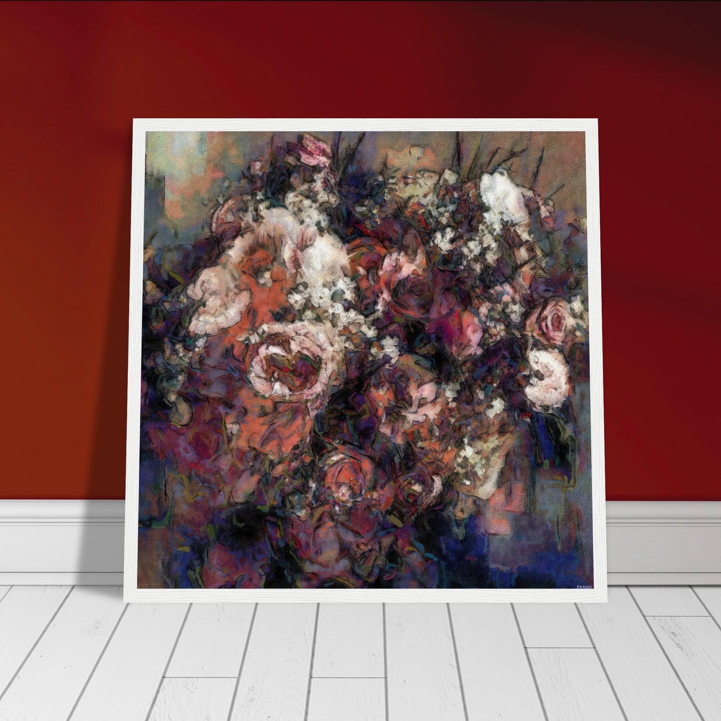 Flowers study 17, Museum-Quality Matte Paper Wooden Framed Poster