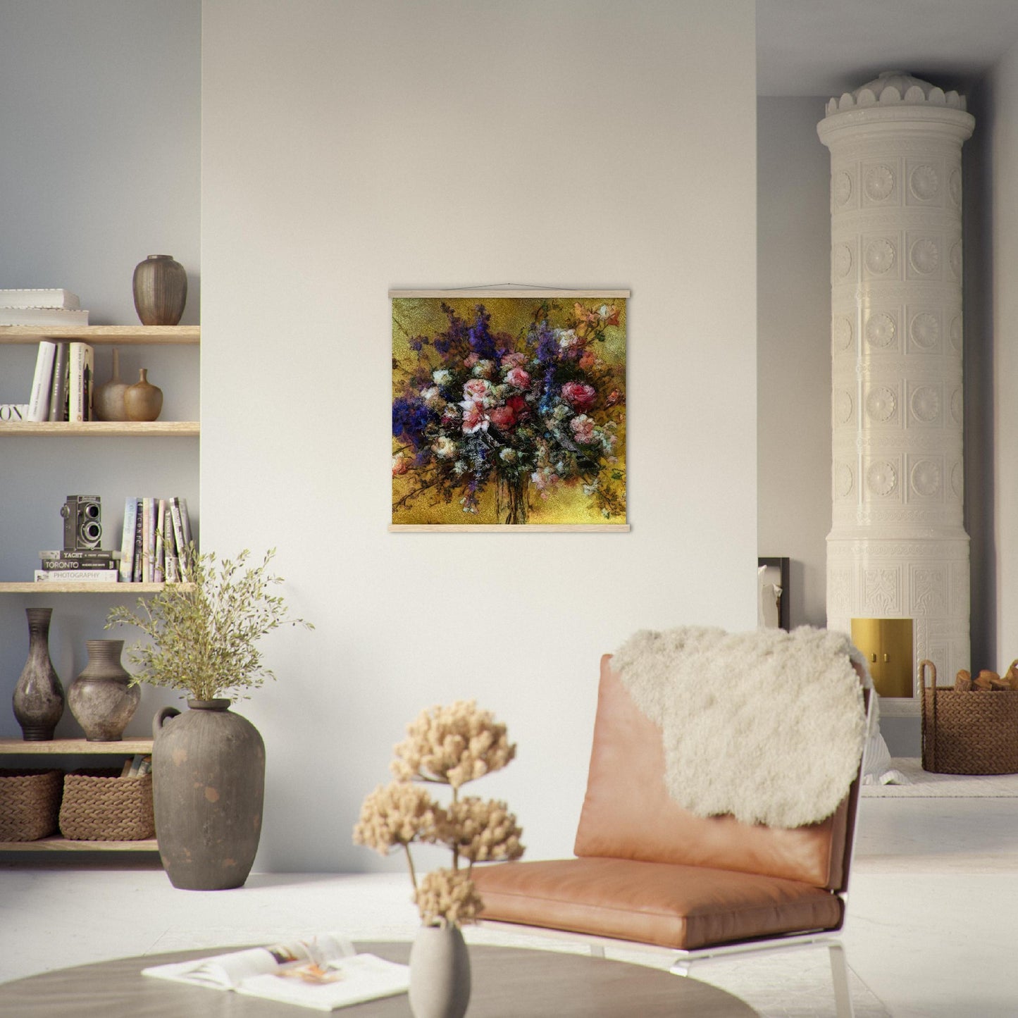 Flowers study 18, Museum-Quality Matte Paper Poster with Hanger