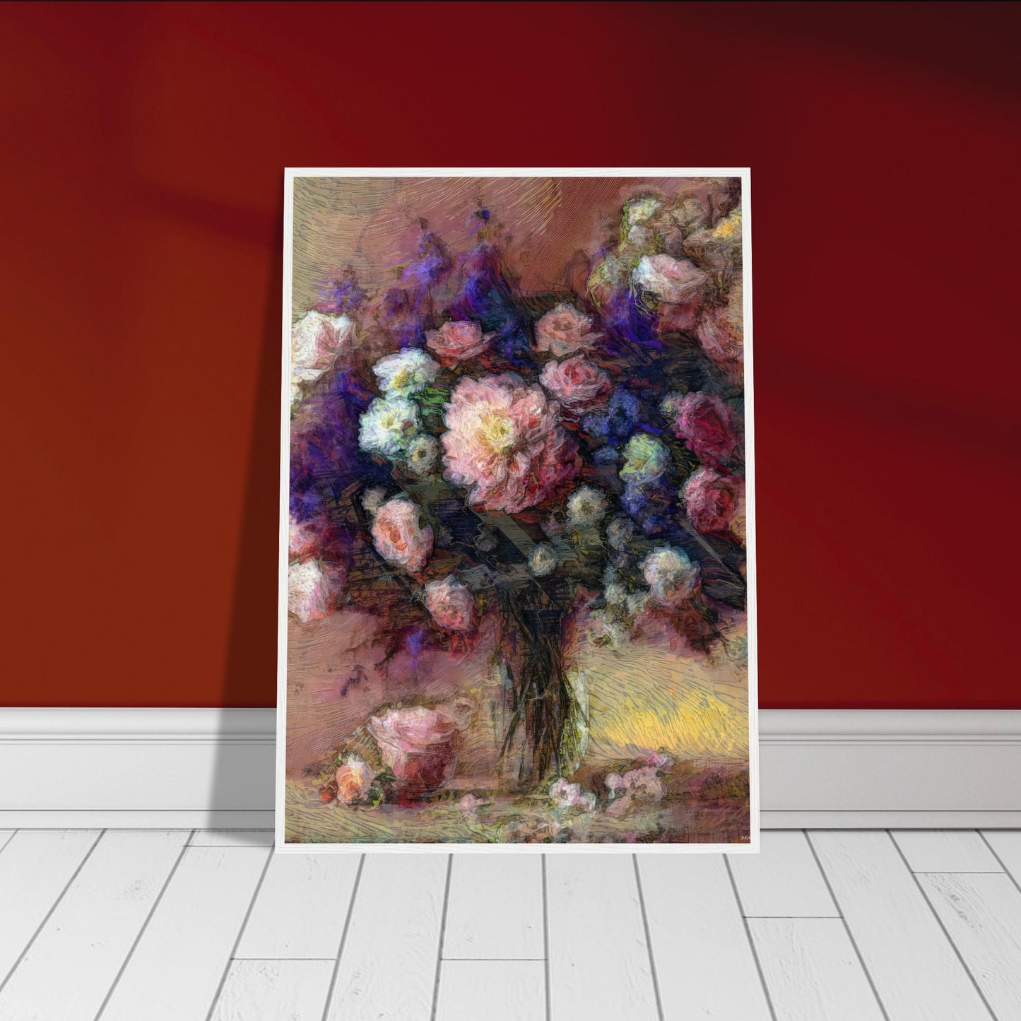 Flowers study 24, Museum-Quality Matte Paper Wooden Framed Poster