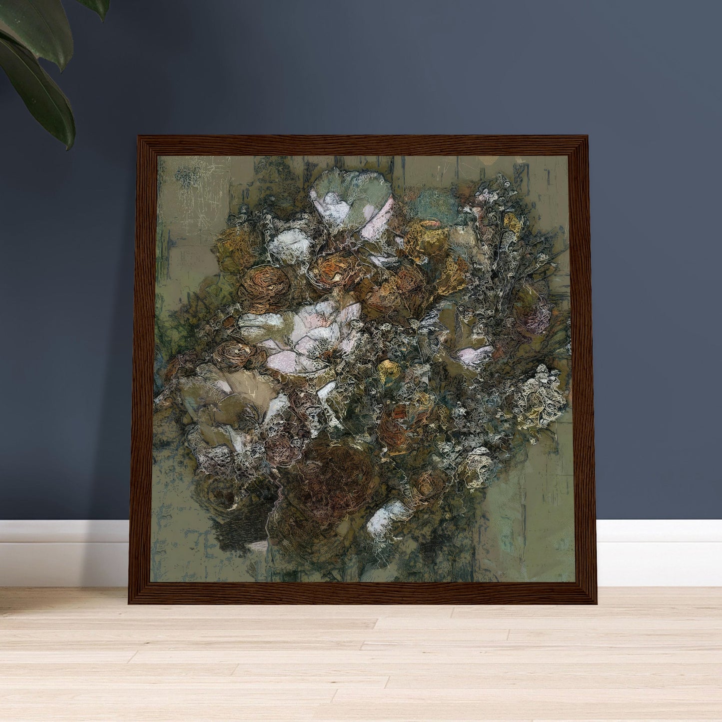 Flowers study 9, Museum-Quality Matte Paper Wooden Framed Poster