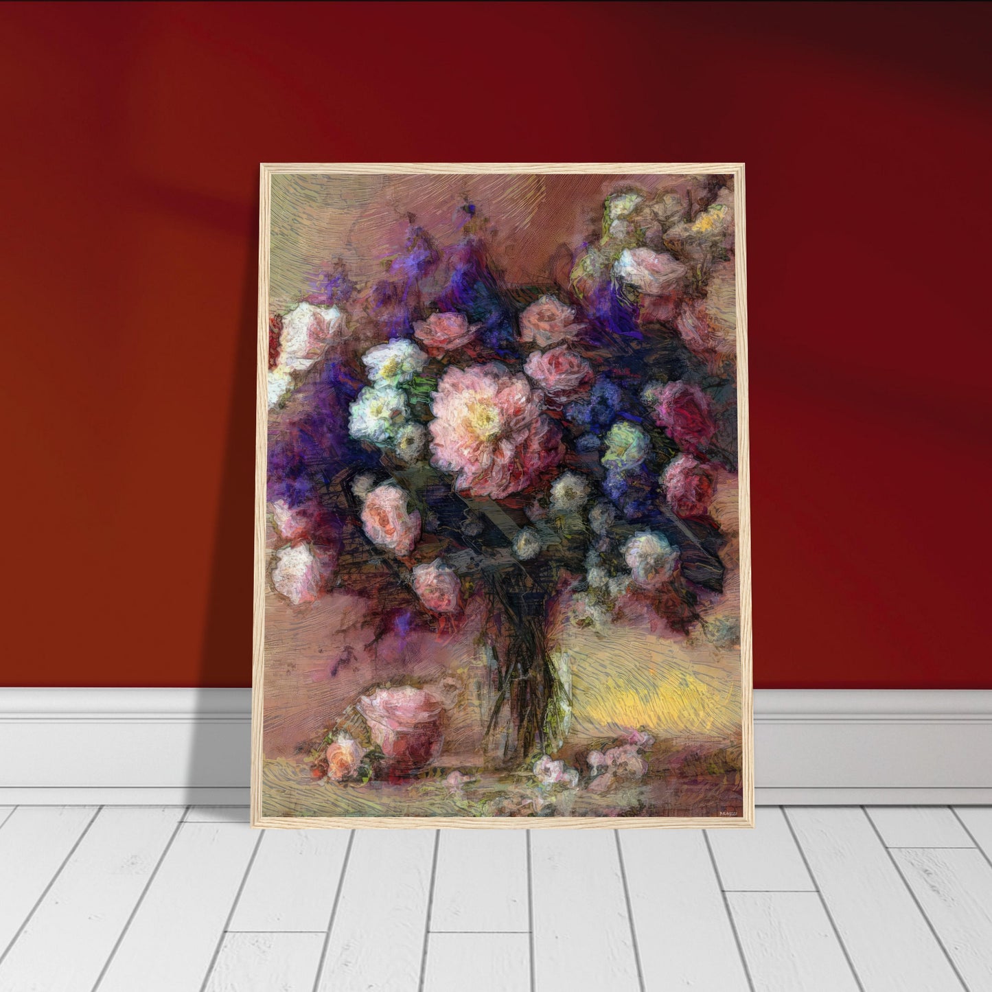 Flowers study 24, Museum-Quality Matte Paper Wooden Framed Poster