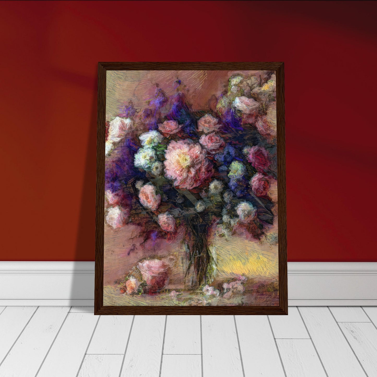Flowers study 24, Museum-Quality Matte Paper Wooden Framed Poster