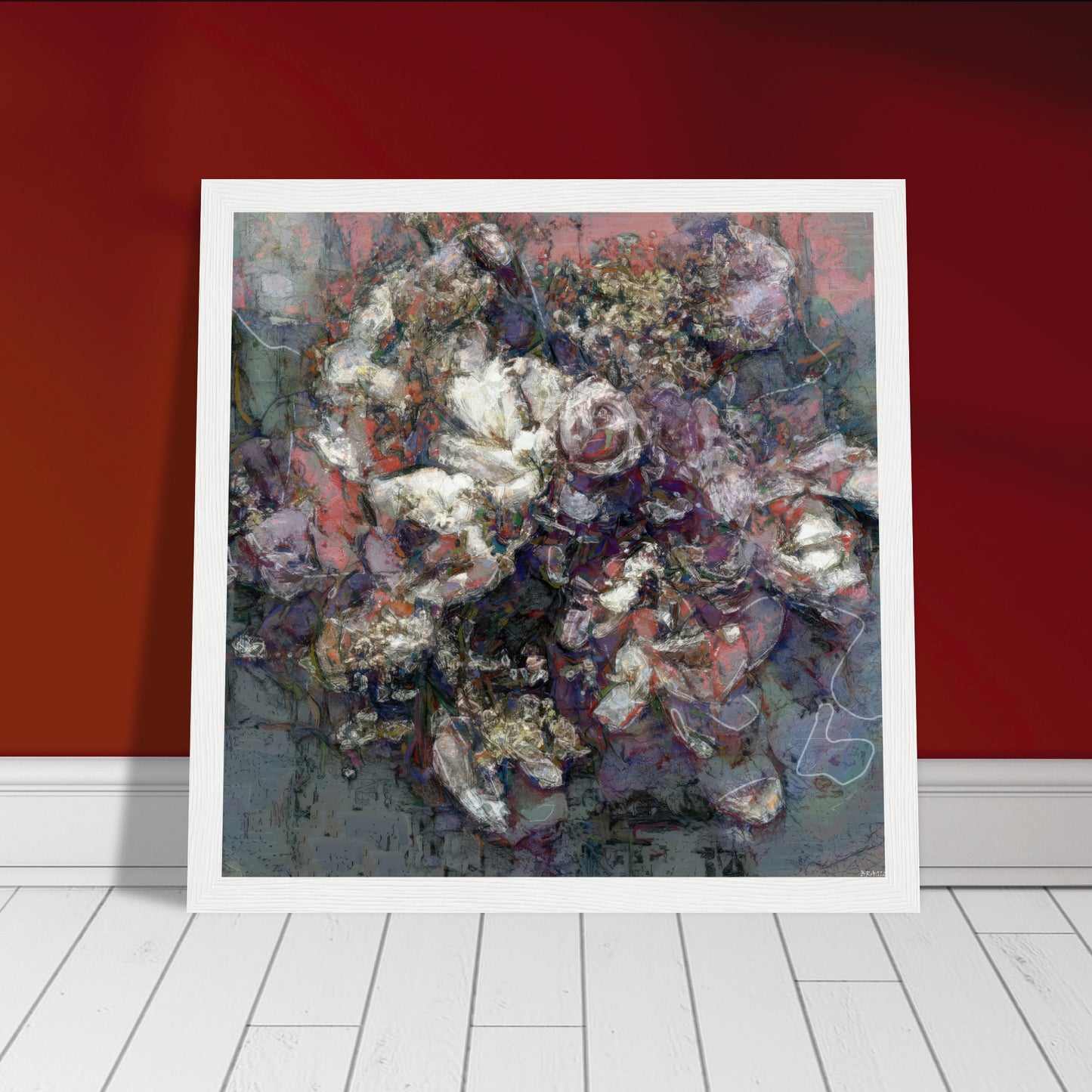 Flowers study 3, Museum-Quality Matte Paper Wooden Framed Poster