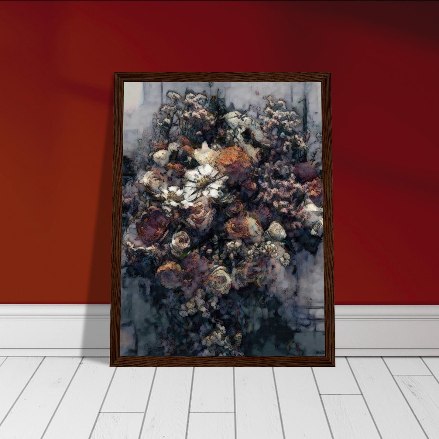 Flowers study 21, Museum-Quality Matte Paper Wooden Framed Poster
