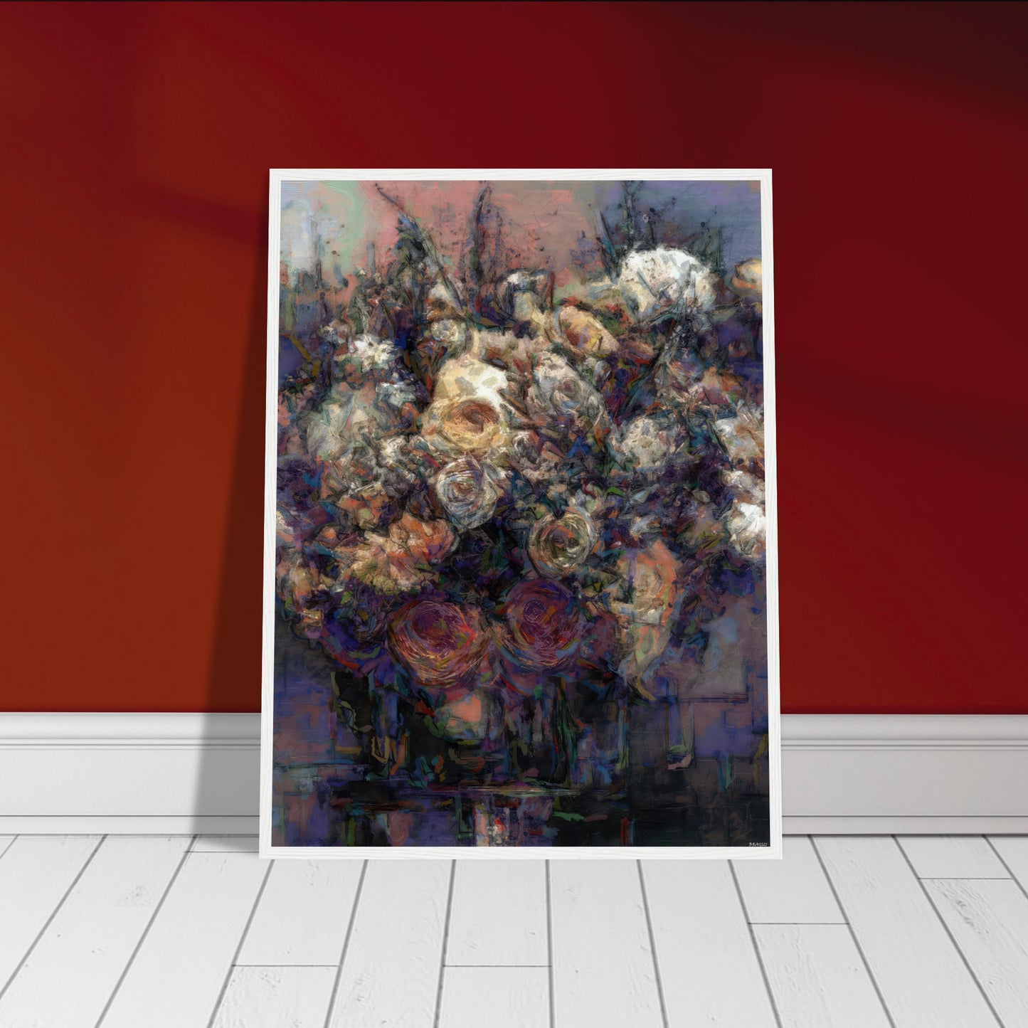 Flowers study 25, Museum-Quality Matte Paper Wooden Framed Poster