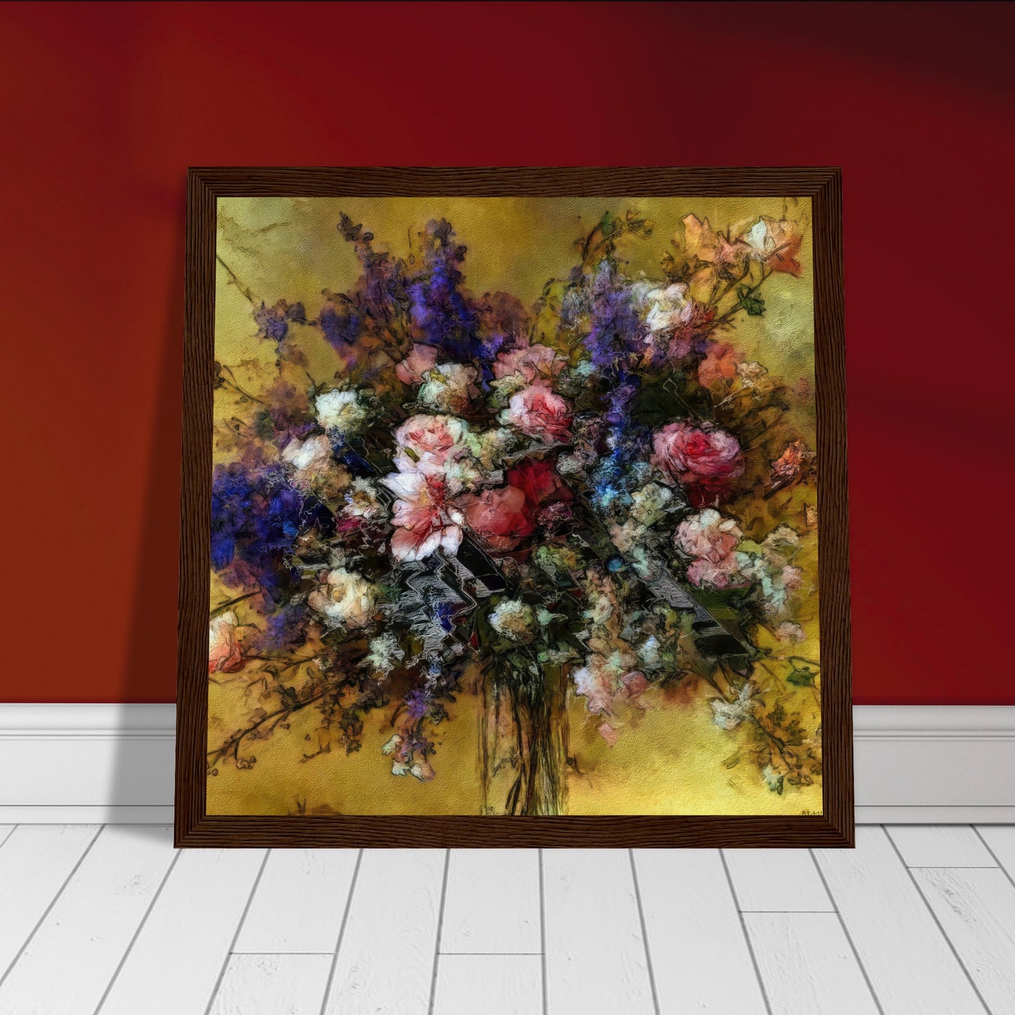 Flowers study 18, Museum-Quality Matte Paper Wooden Framed Poster
