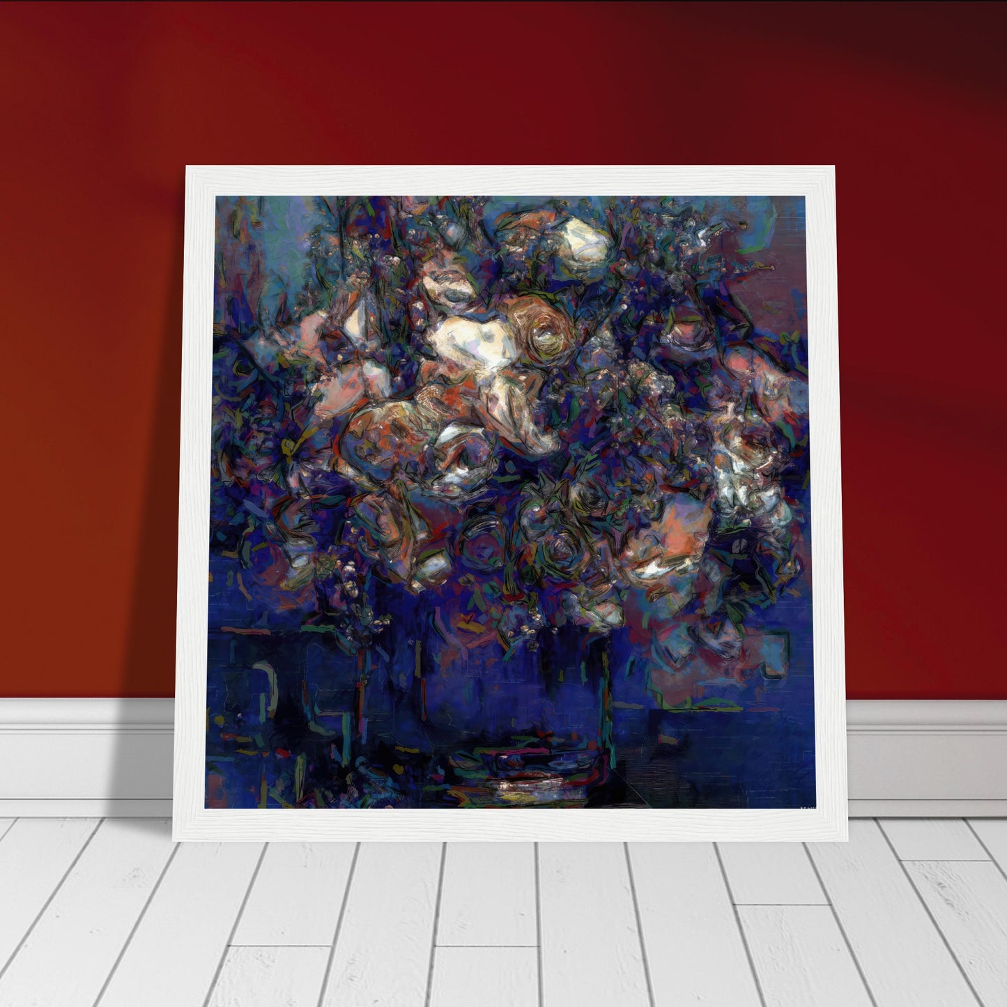 Flowers study 6, Museum-Quality Matte Paper Wooden Framed Poster