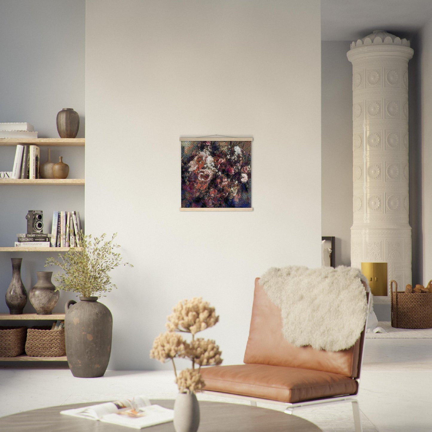 Flowers study 17, Museum-Quality Matte Paper Poster with Hanger