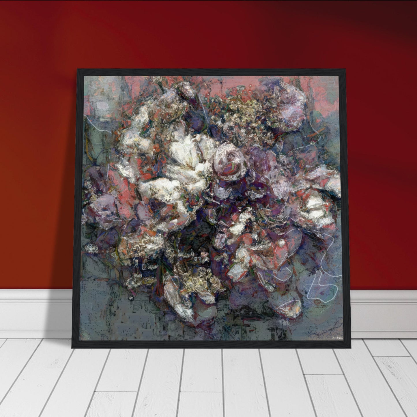 Flowers study 3, Museum-Quality Matte Paper Wooden Framed Poster