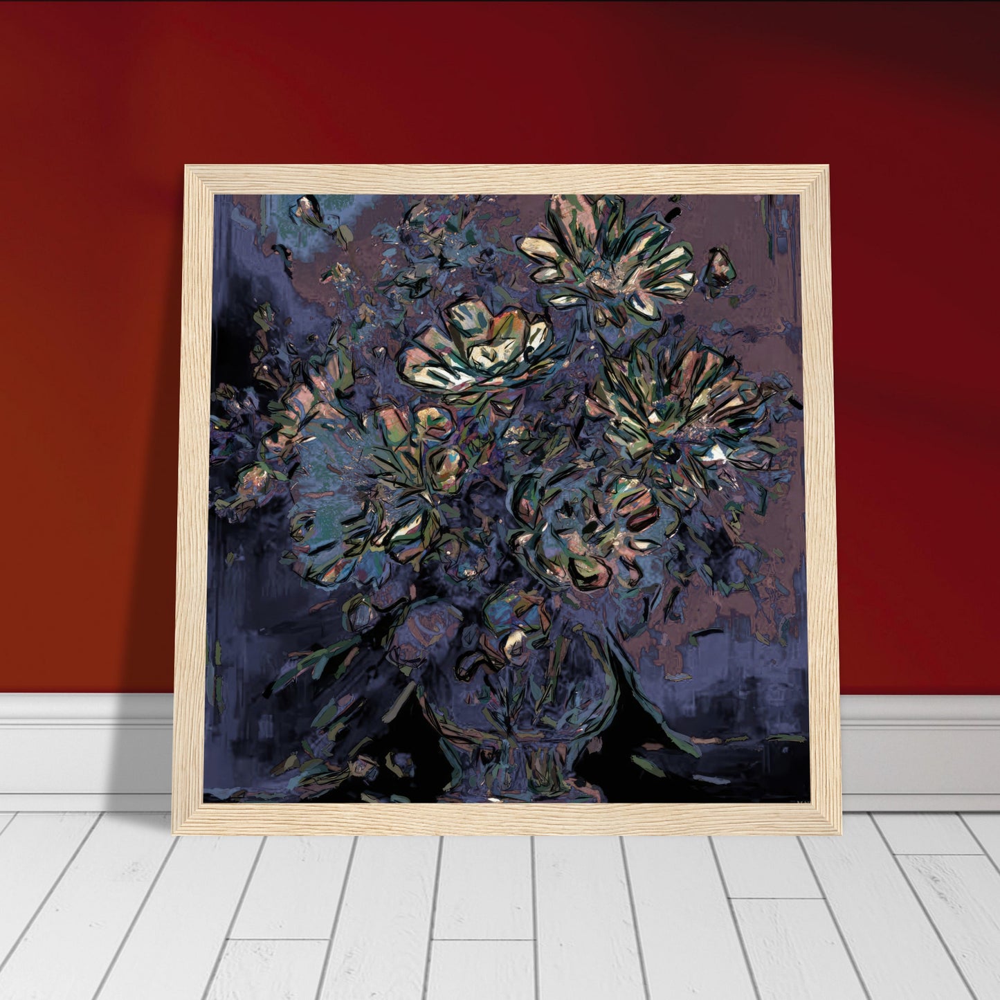 Flowers study 5, Museum-Quality Matte Paper Wooden Framed Poster
