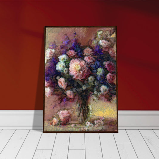 Flowers study 24, Museum-Quality Matte Paper Wooden Framed Poster