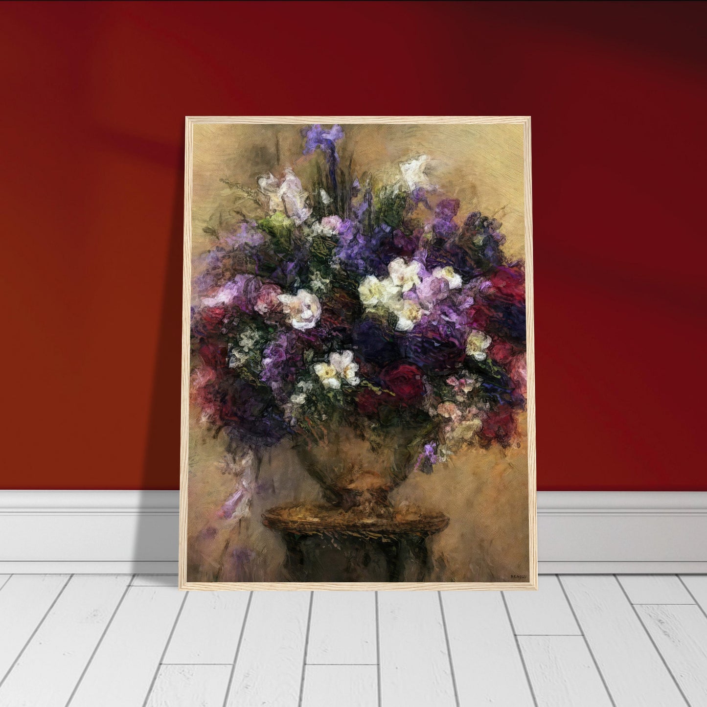 Flowers study 22, Museum-Quality Matte Paper Wooden Framed Poster