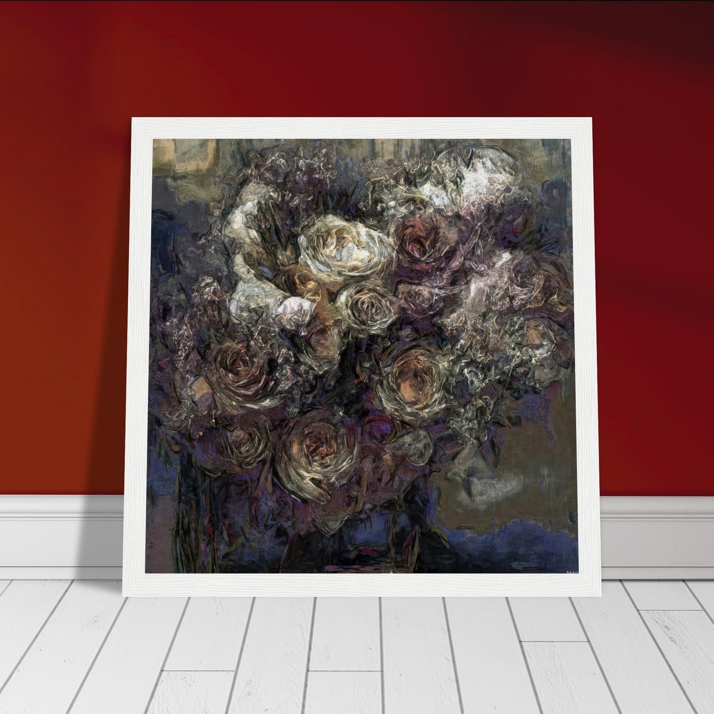 Flowers study 13, Museum-Quality Matte Paper Wooden Framed Poster