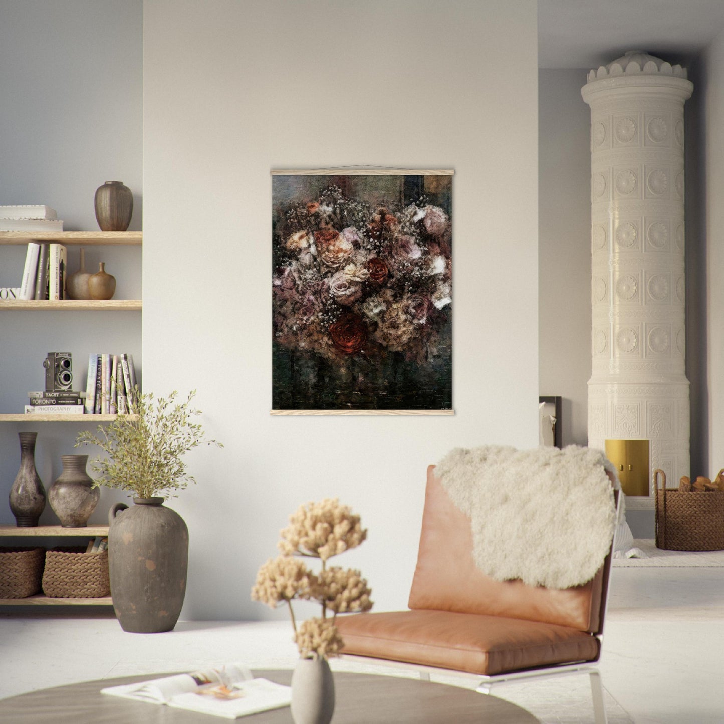 Flowers study 26, Museum-Quality Matte Paper Poster with Hanger