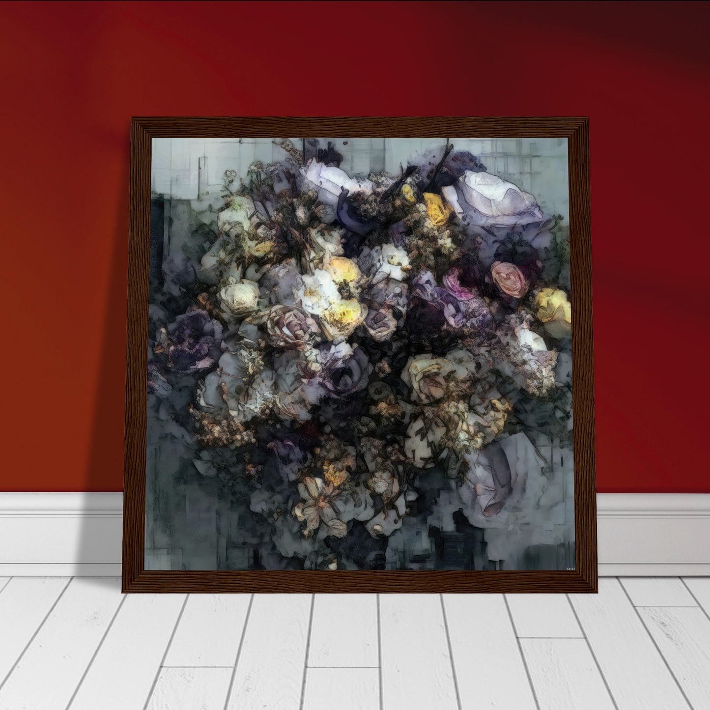 Flowers study 2, Museum-Quality Matte Paper Wooden Framed Poster