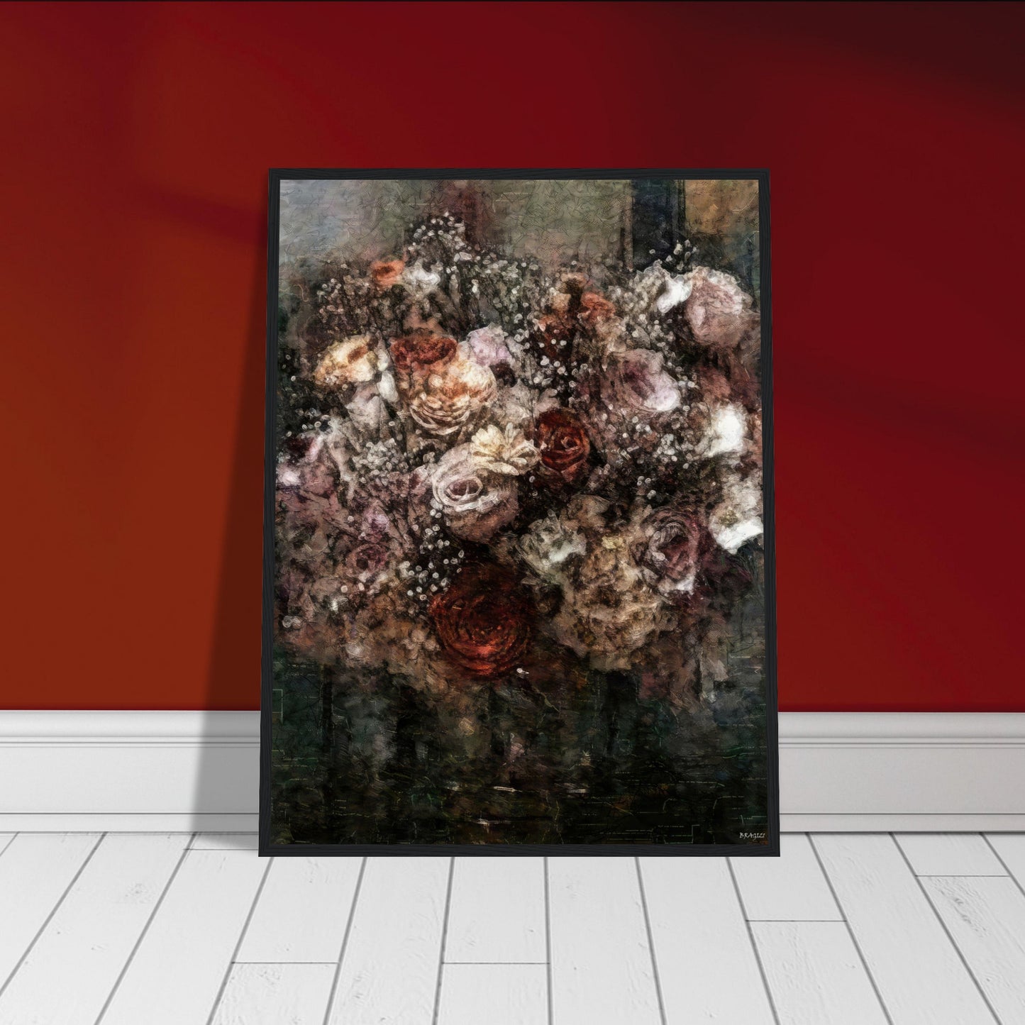 Flowers study 26, Museum-Quality Matte Paper Wooden Framed Poster