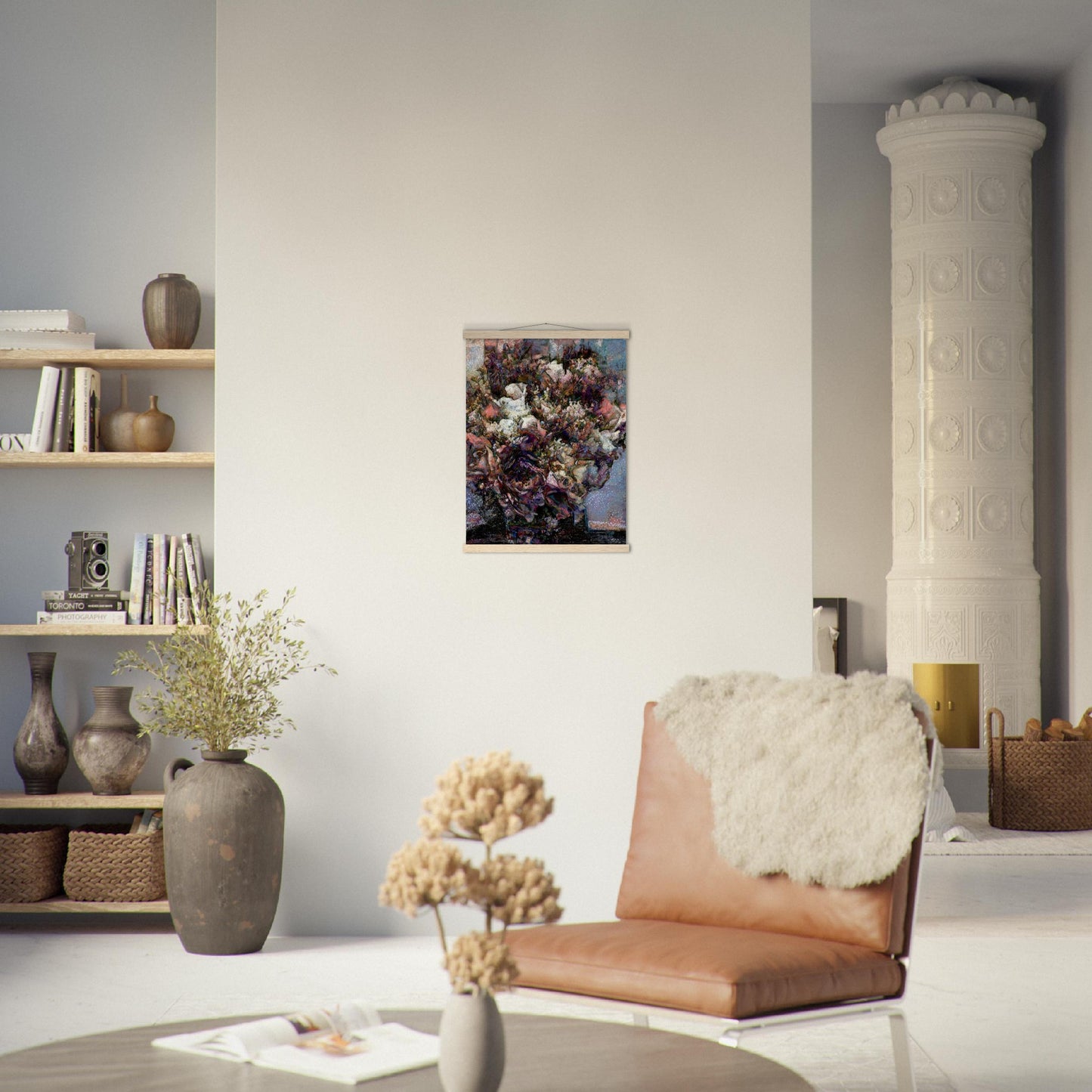 Flowers study 28, Museum-Quality Matte Paper Poster with Hanger