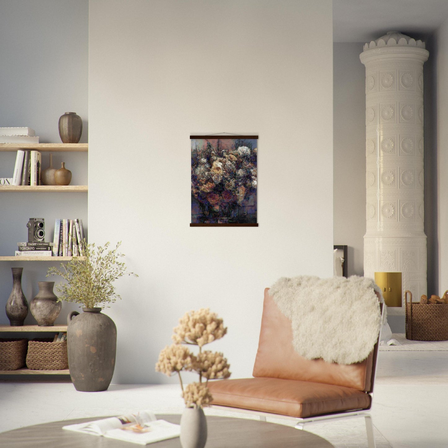 Flowers study 25, Museum-Quality Matte Paper Poster with Hanger