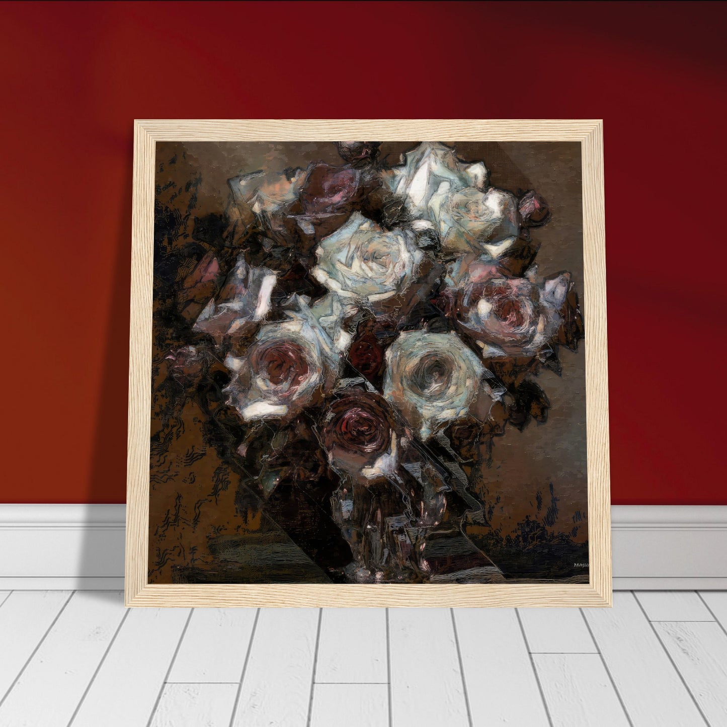 Flowers study 20, Museum-Quality Matte Paper Wooden Framed Poster