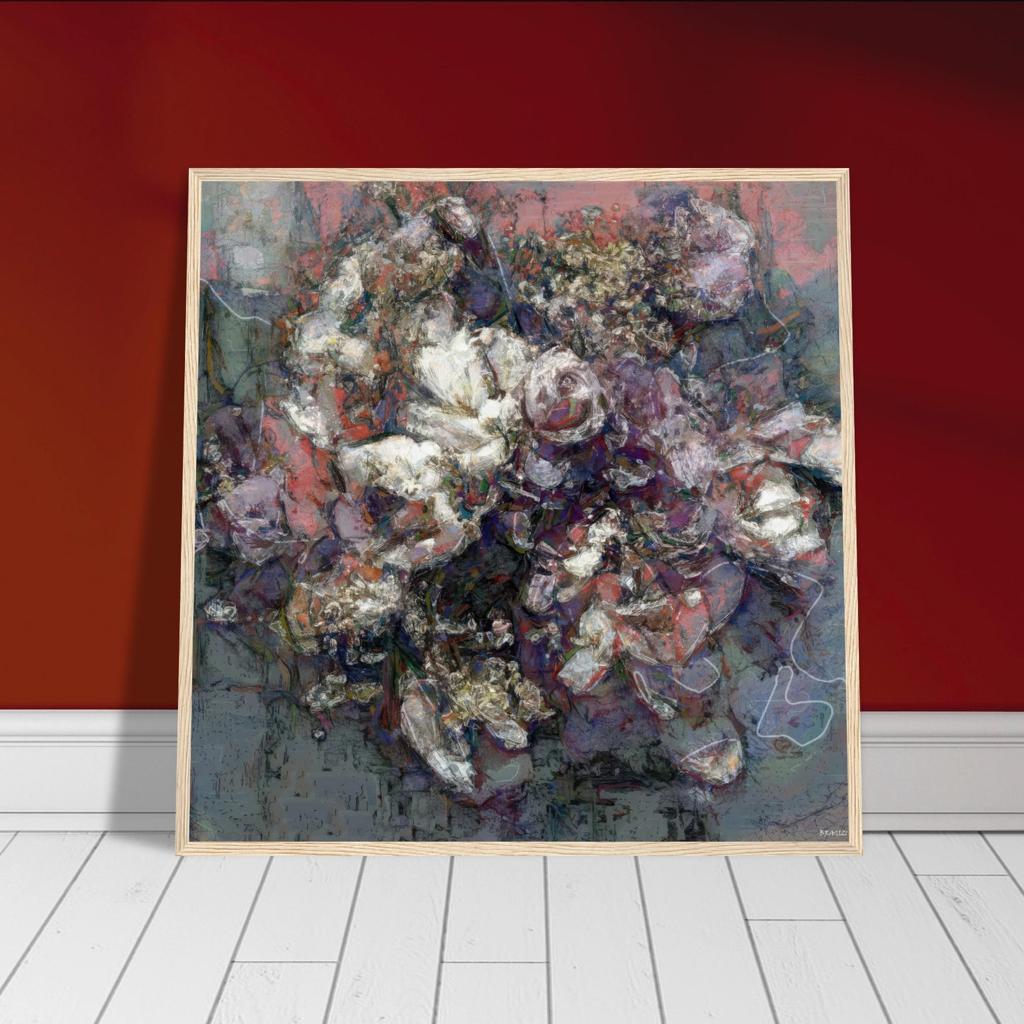 Flowers study 3, Museum-Quality Matte Paper Wooden Framed Poster