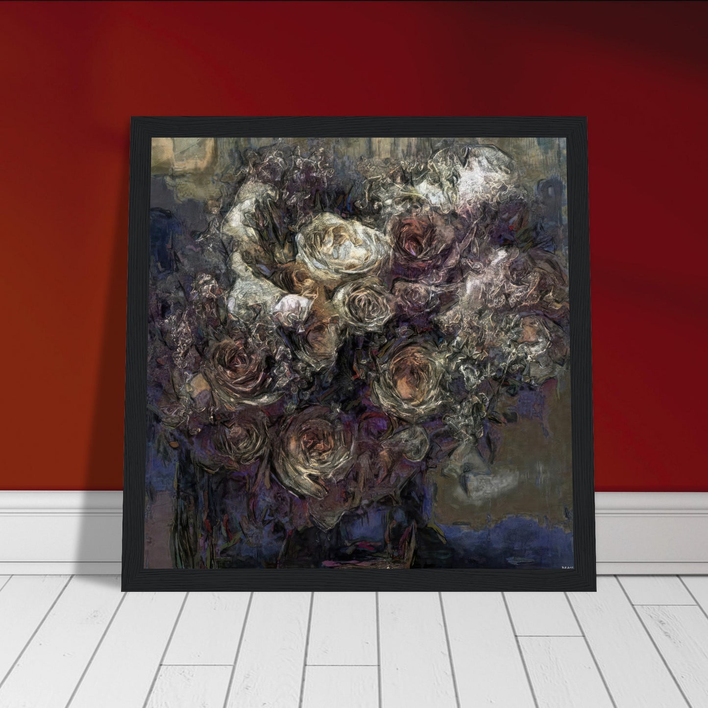 Flowers study 13, Museum-Quality Matte Paper Wooden Framed Poster
