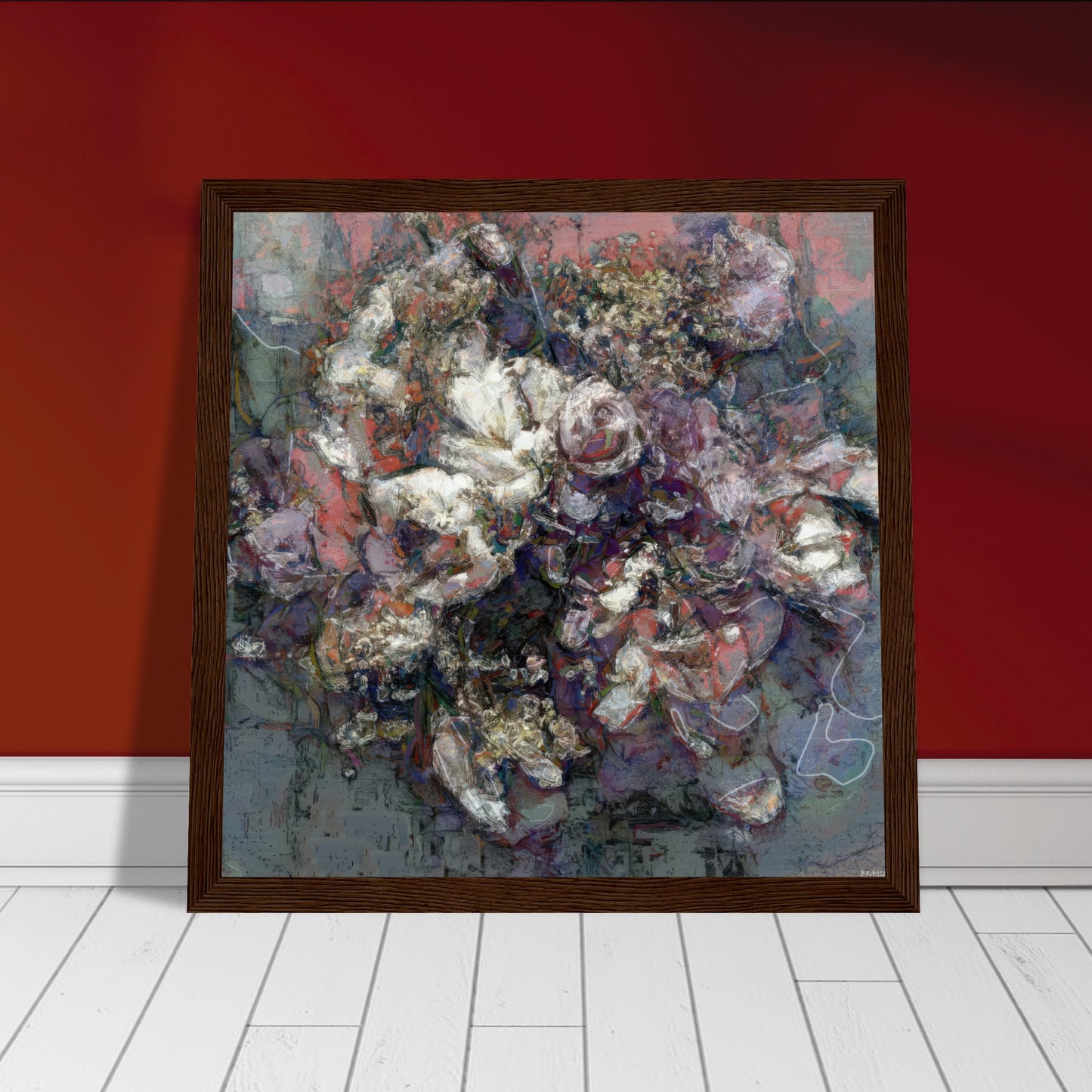 Flowers study 3, Museum-Quality Matte Paper Wooden Framed Poster