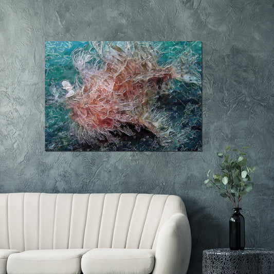 Hairy frogfish, Brushed Aluminum Print