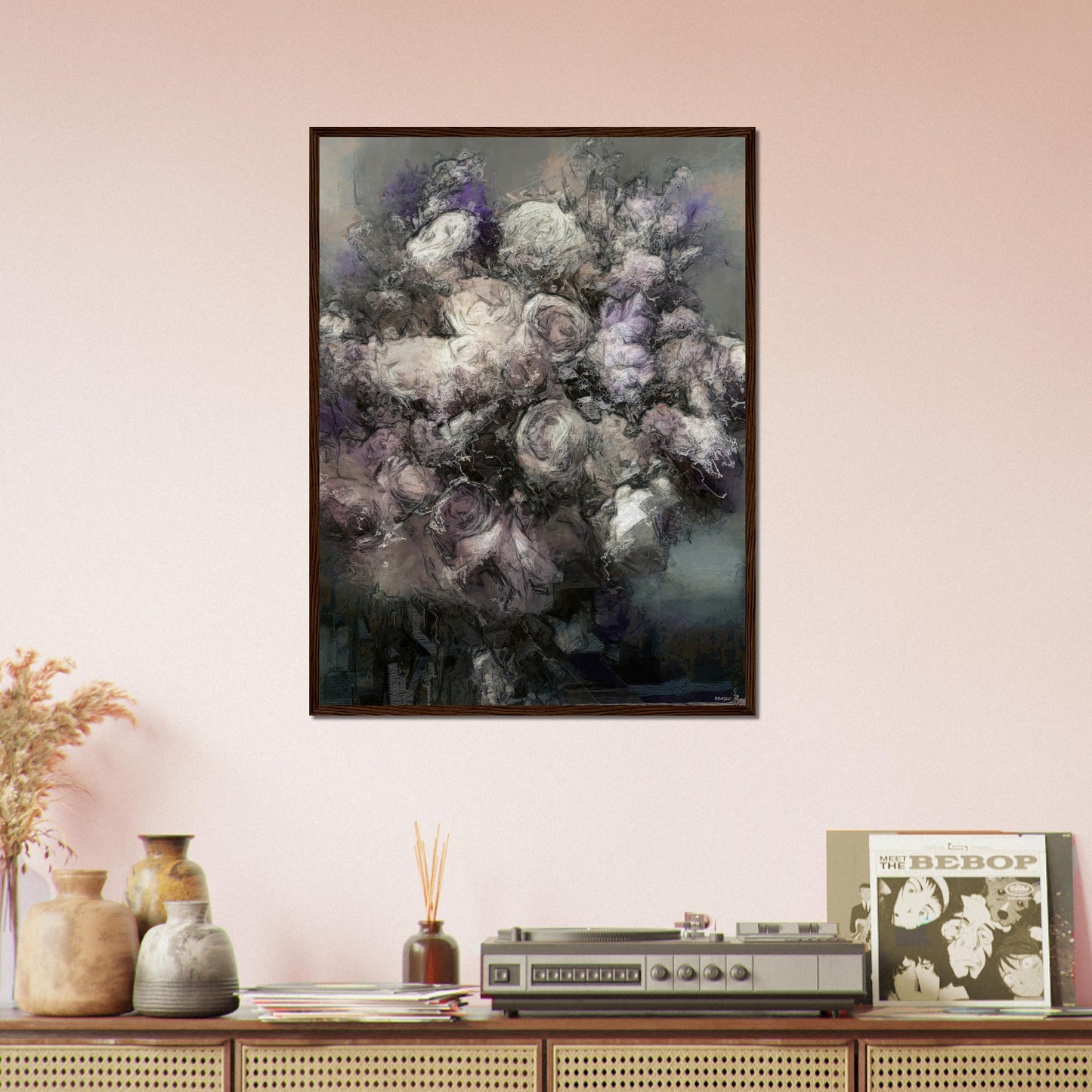 Flowers study 30, Museum-Quality Matte Paper Wooden Framed Poster