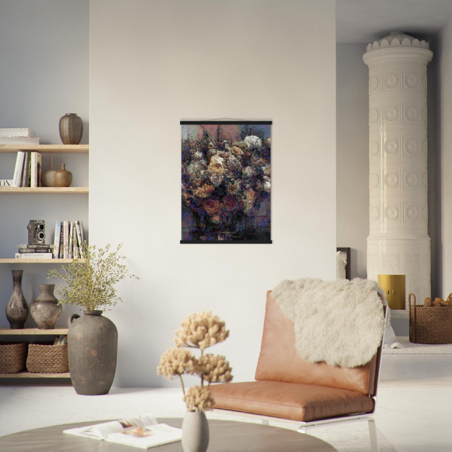 Flowers study 25, Museum-Quality Matte Paper Poster with Hanger