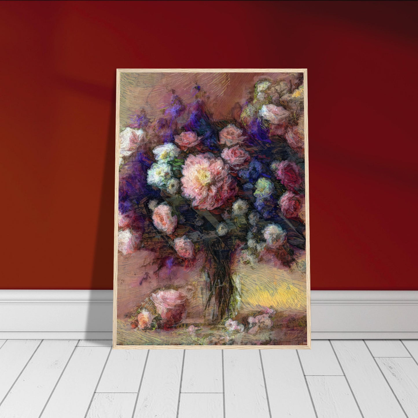 Flowers study 24, Museum-Quality Matte Paper Wooden Framed Poster