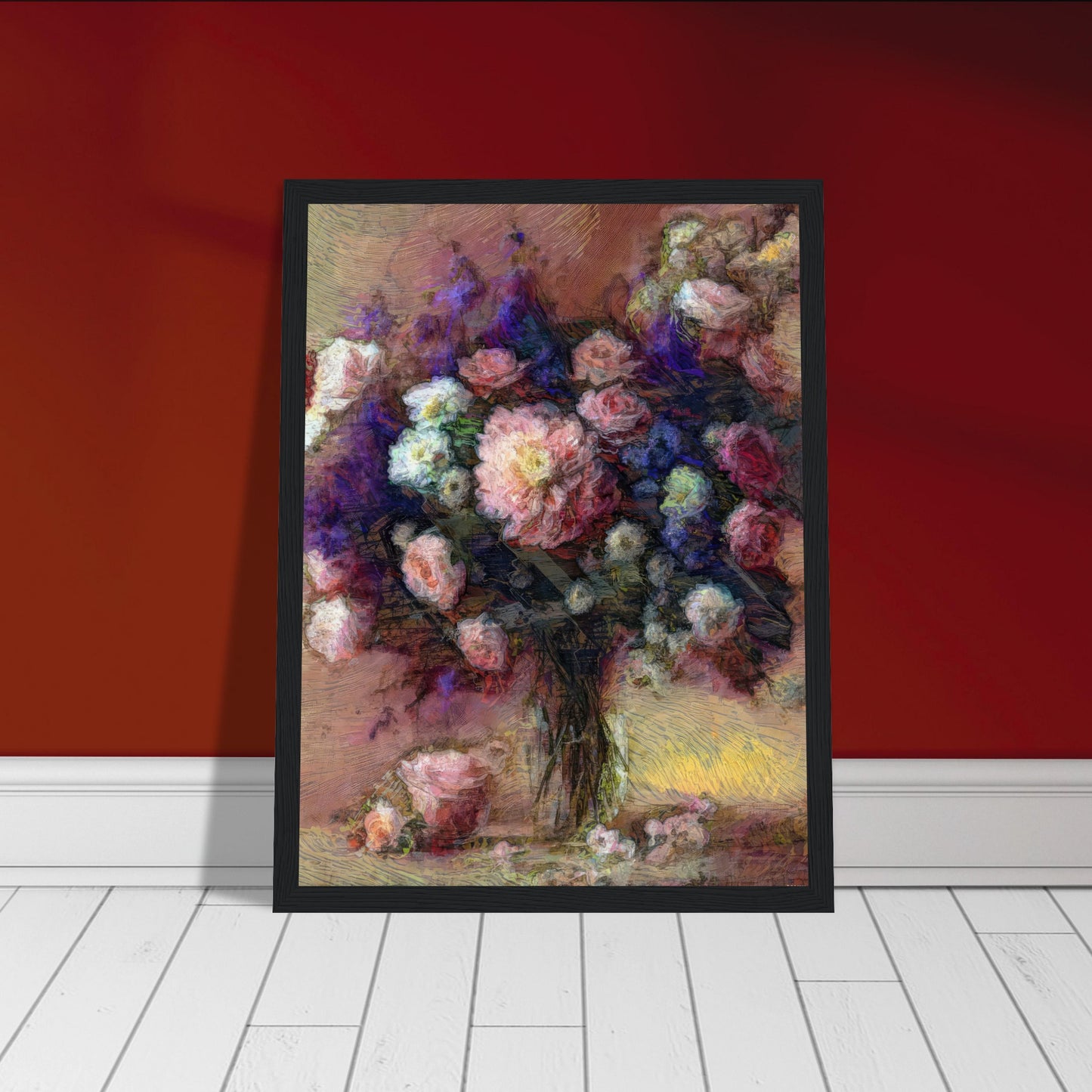 Flowers study 24, Museum-Quality Matte Paper Wooden Framed Poster