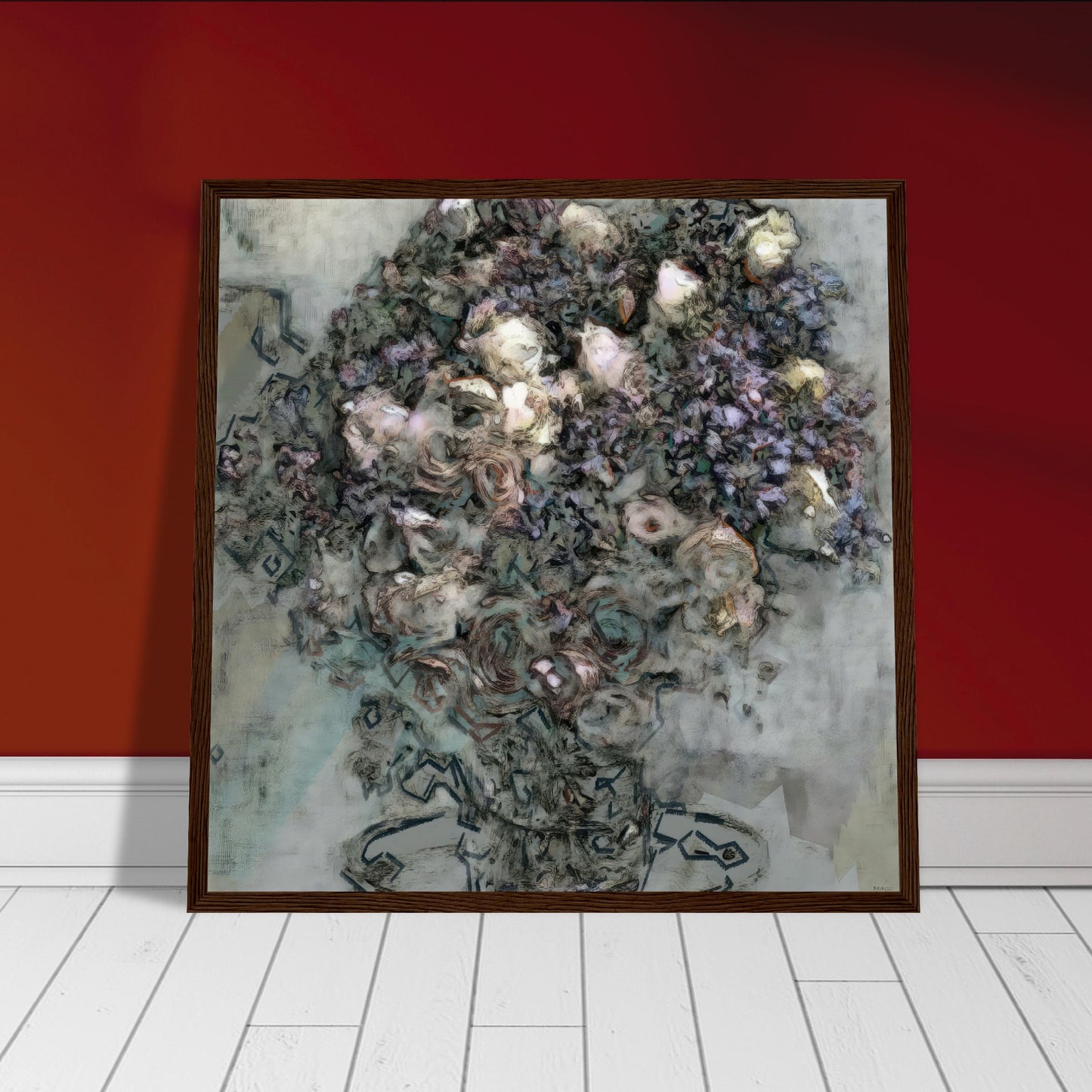Flowers study 7, Museum-Quality Matte Paper Wooden Framed Poster