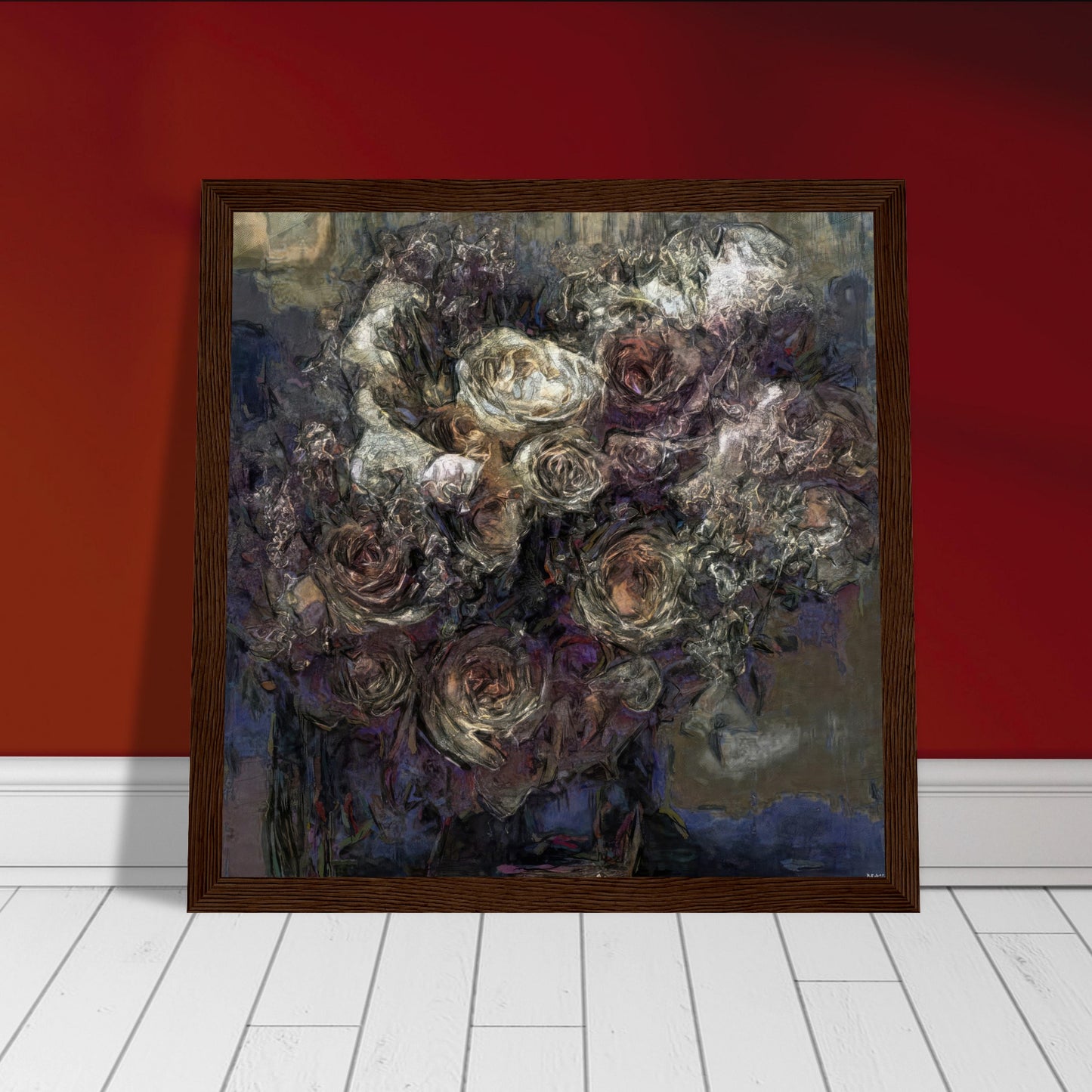 Flowers study 13, Museum-Quality Matte Paper Wooden Framed Poster