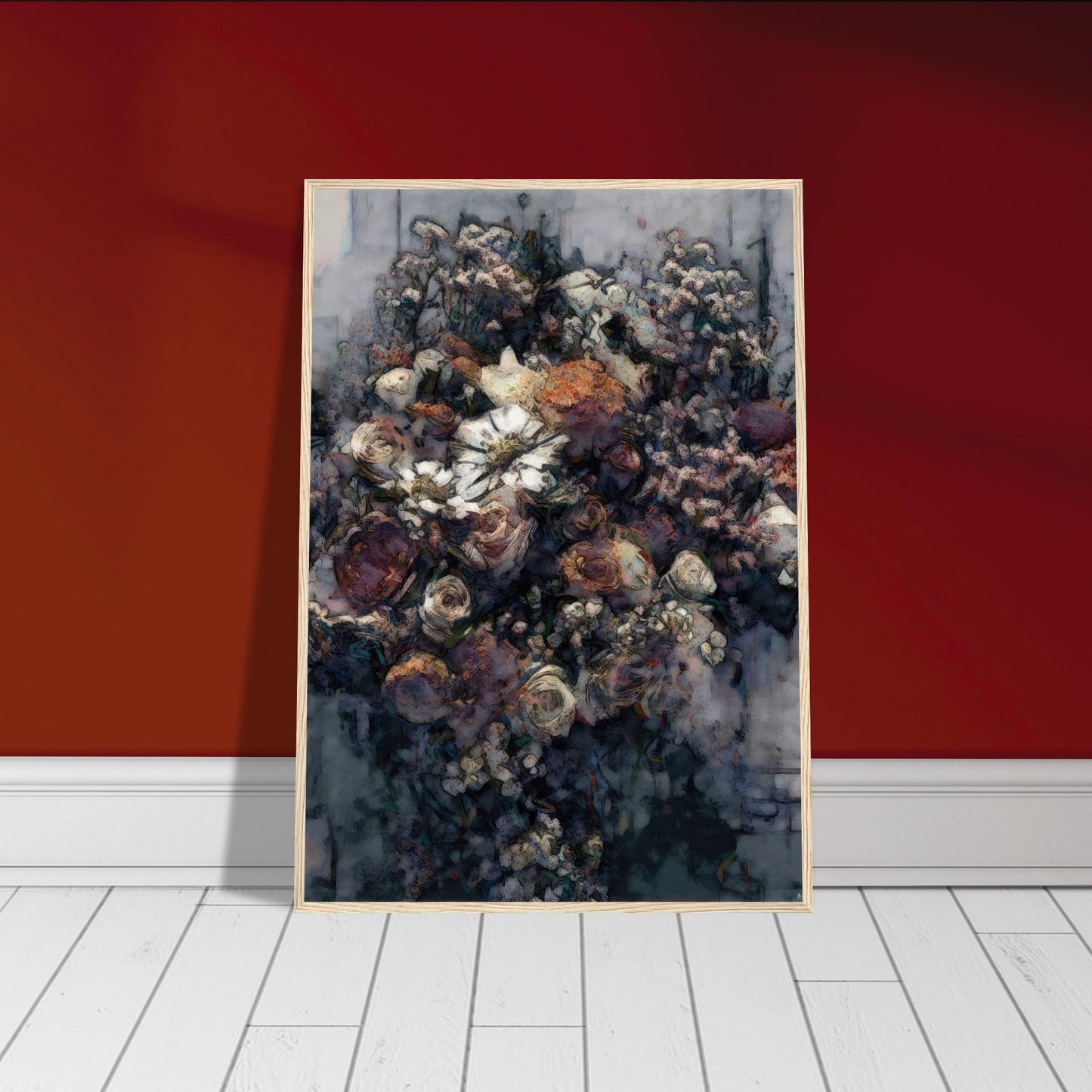 Flowers study 21, Museum-Quality Matte Paper Wooden Framed Poster