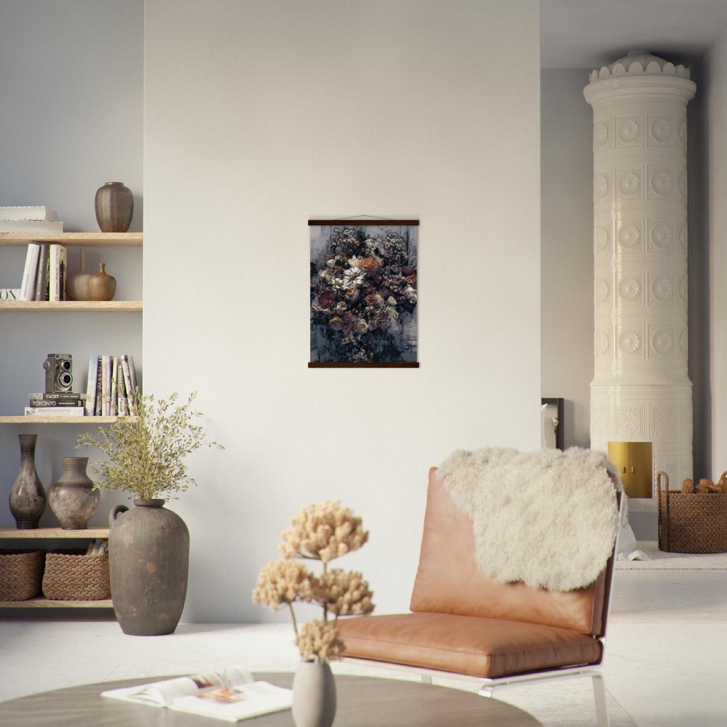 Flowers study 21, Museum-Quality Matte Paper Poster with Hanger