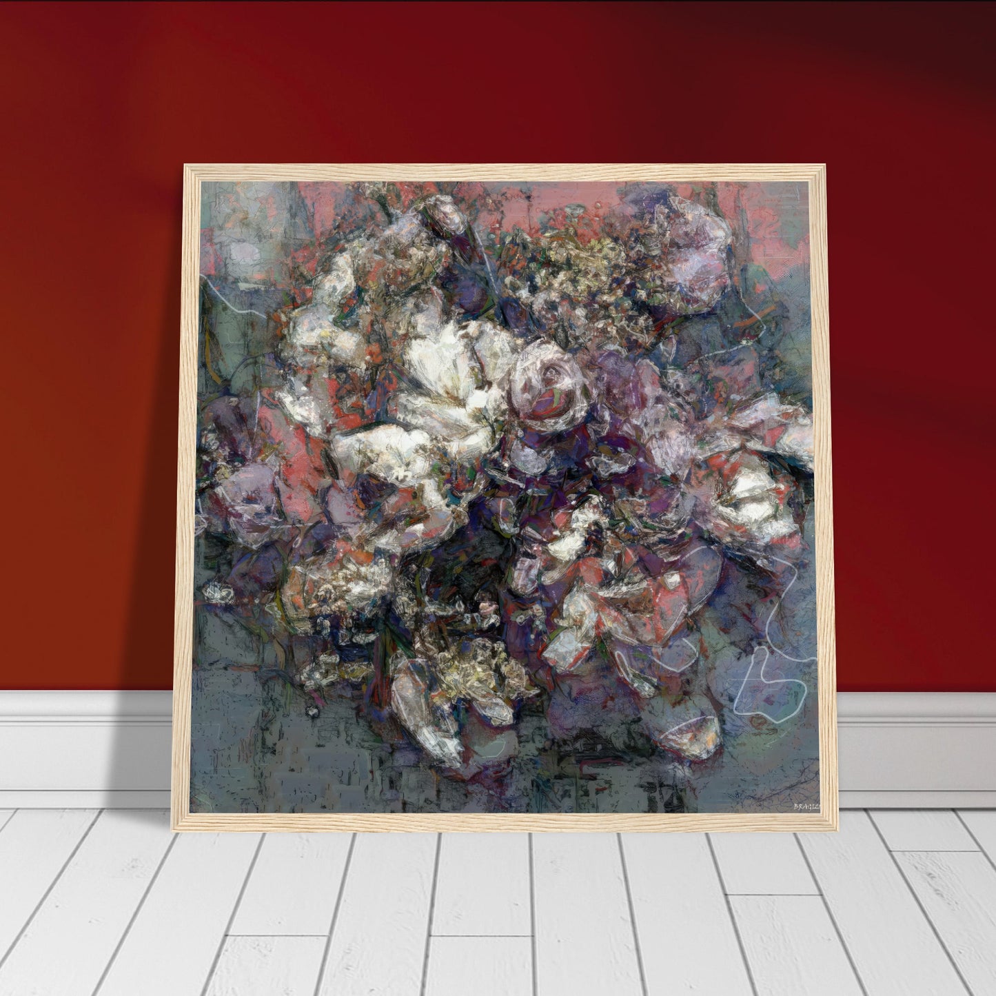 Flowers study 3, Museum-Quality Matte Paper Wooden Framed Poster