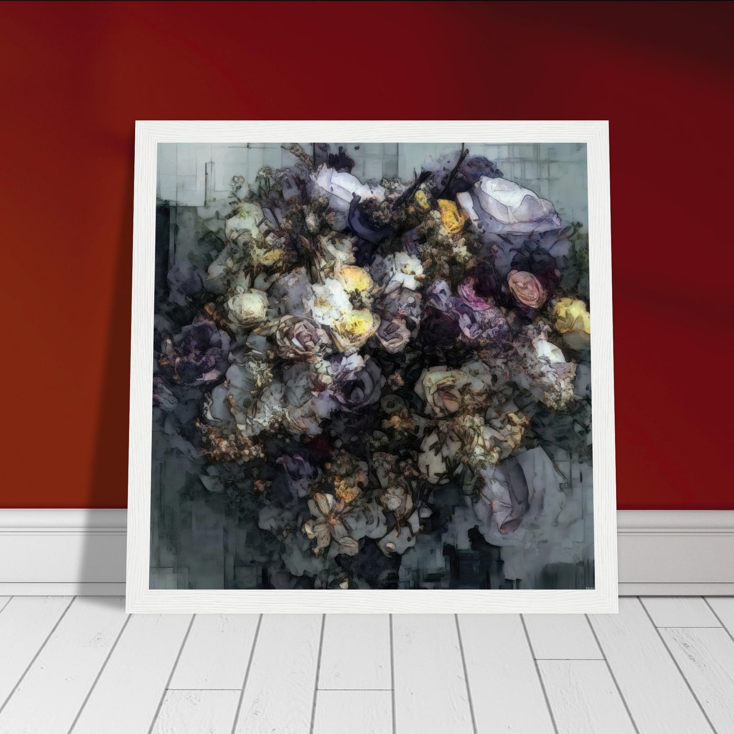 Flowers study 2, Museum-Quality Matte Paper Wooden Framed Poster