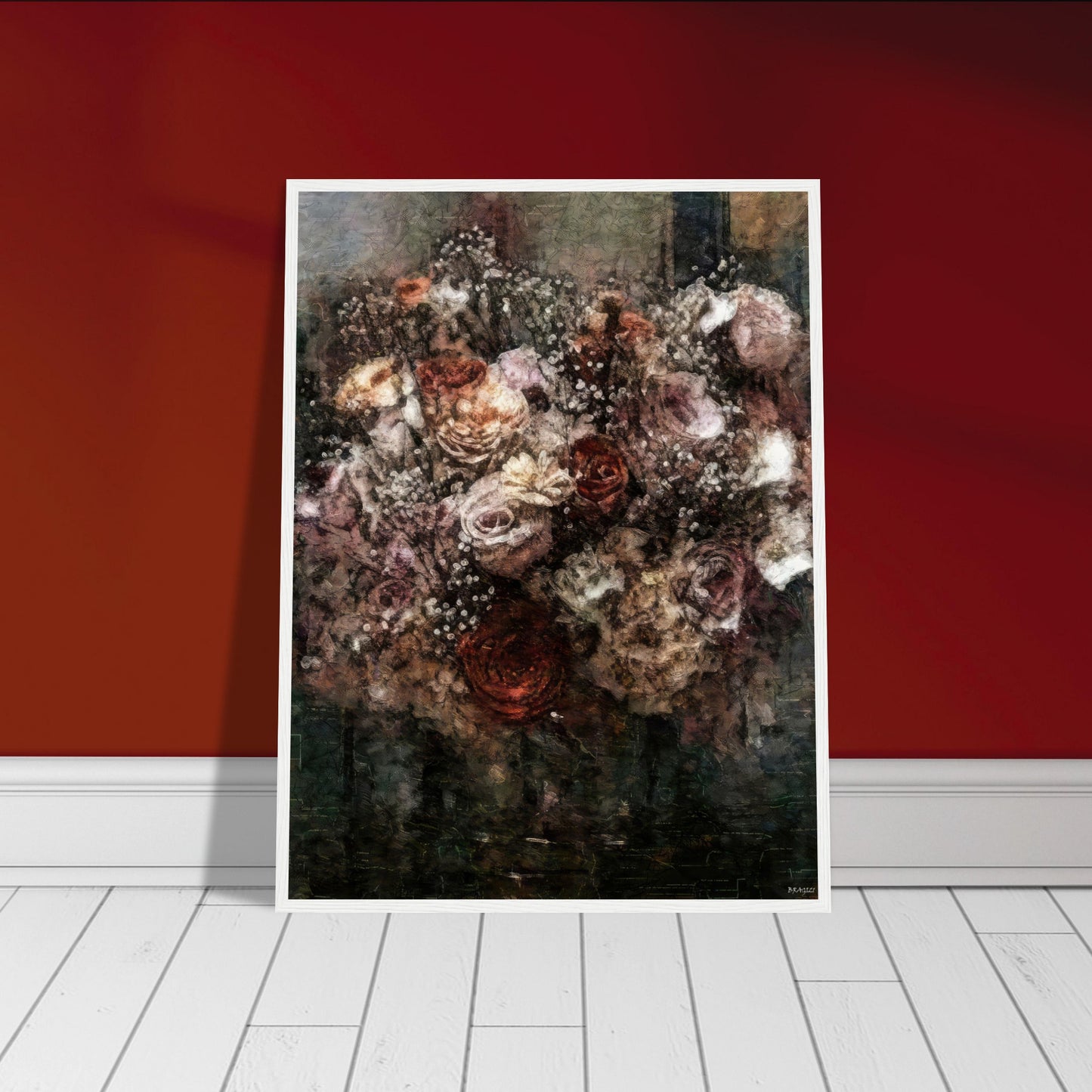 Flowers study 26, Museum-Quality Matte Paper Wooden Framed Poster