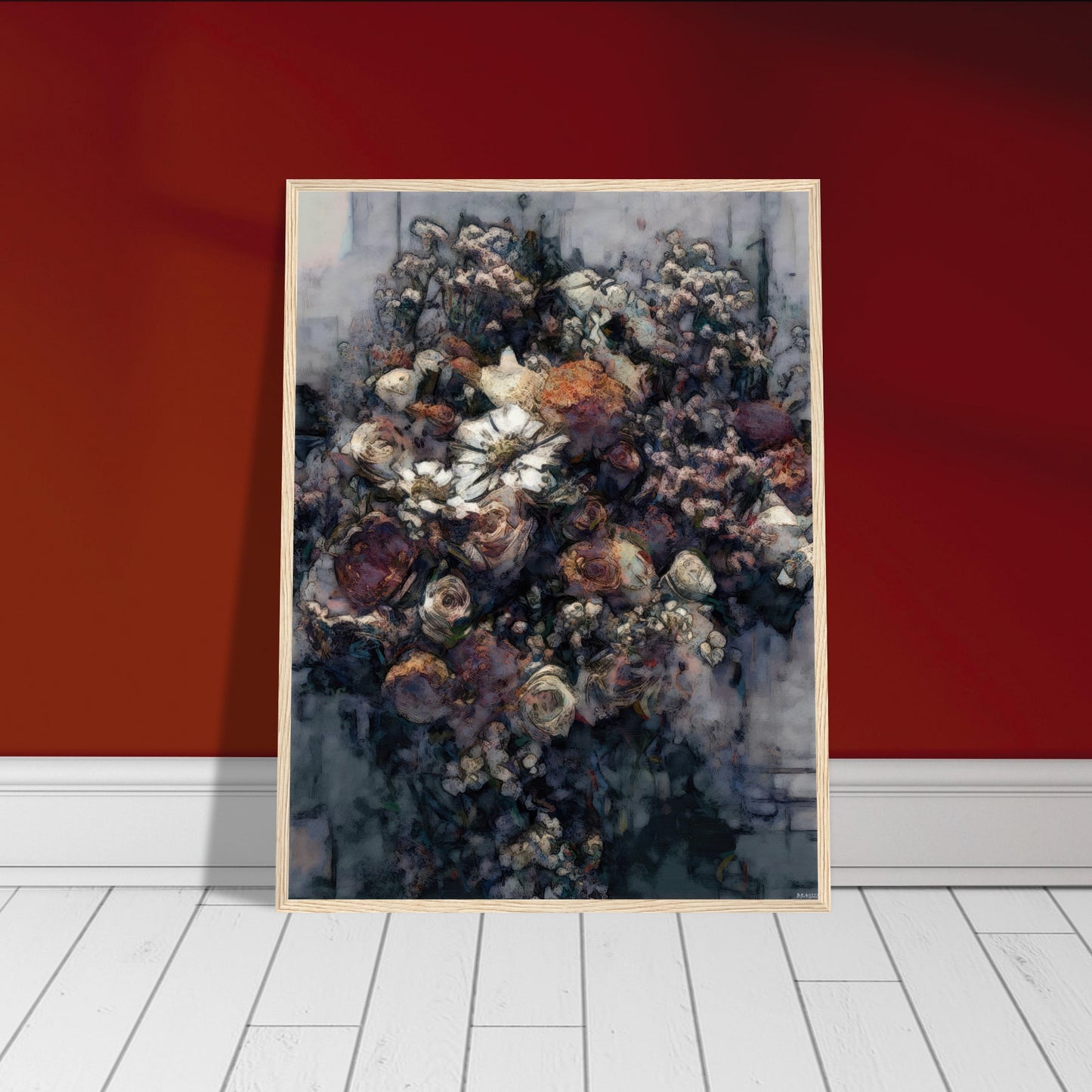 Flowers study 21, Museum-Quality Matte Paper Wooden Framed Poster