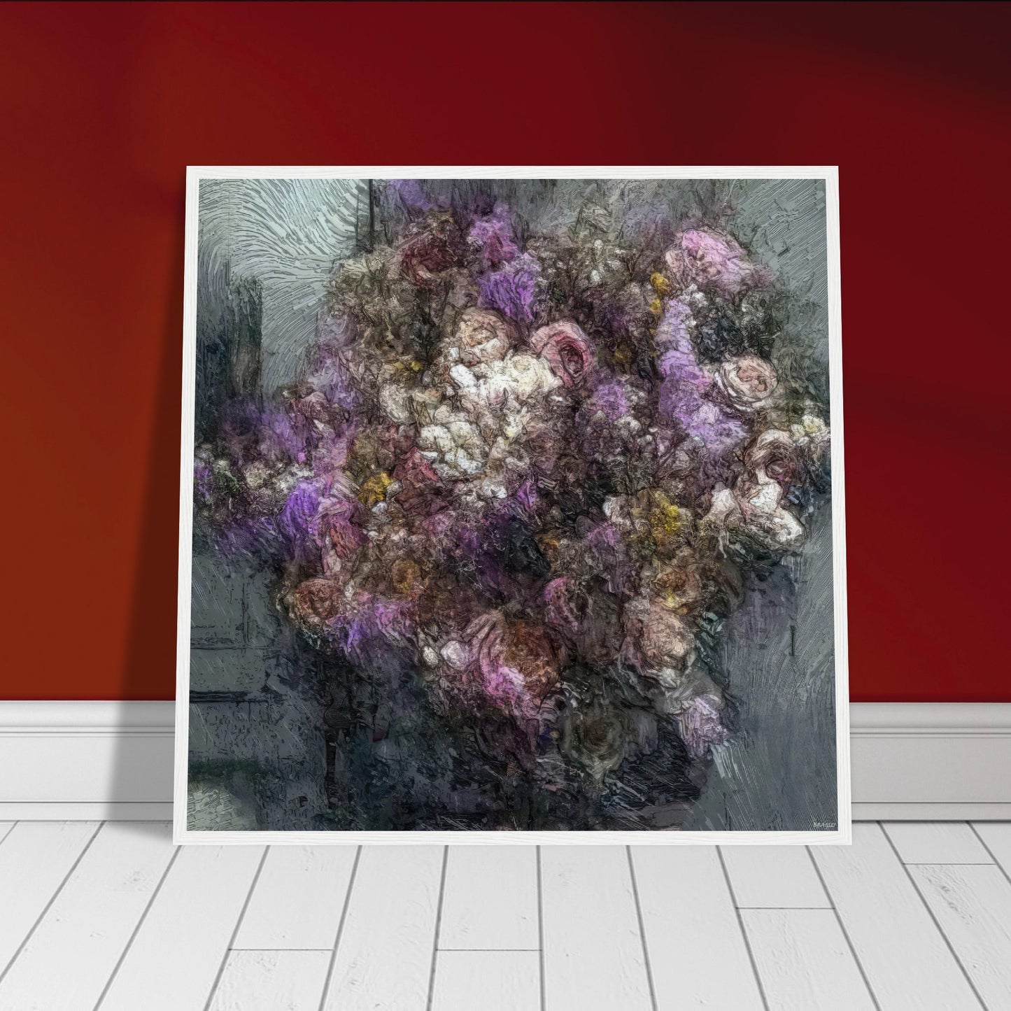 Flowers study 1, Museum-Quality Matte Paper Wooden Framed Poster