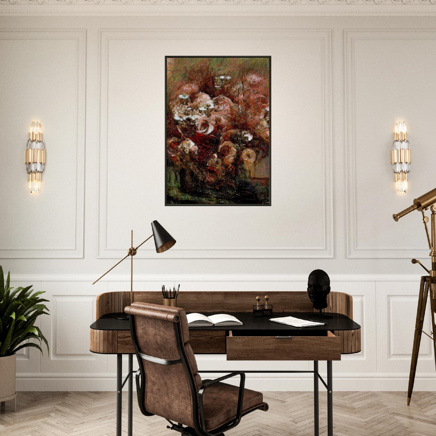 Flowers study 29, Museum-Quality Matte Paper Metal Framed Poster