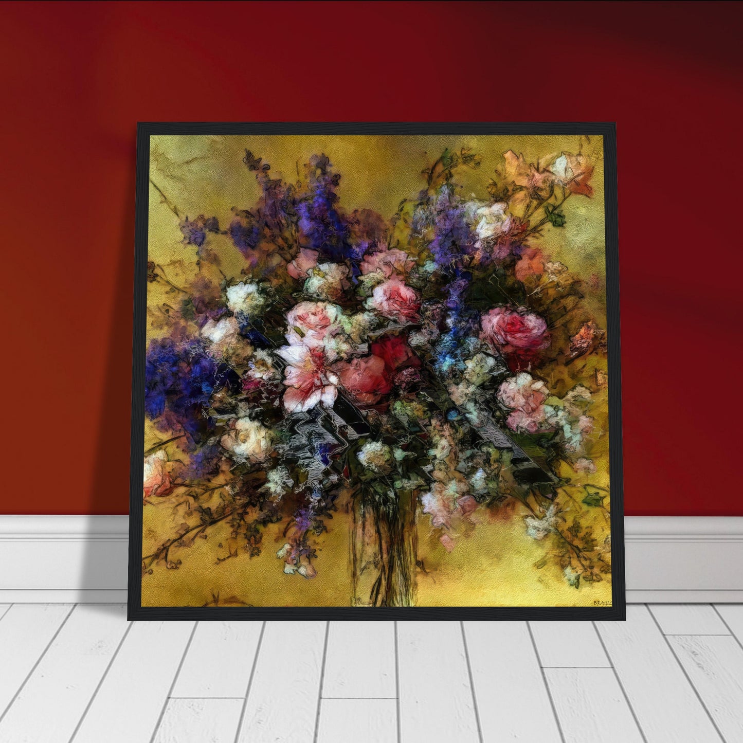 Flowers study 18, Museum-Quality Matte Paper Wooden Framed Poster