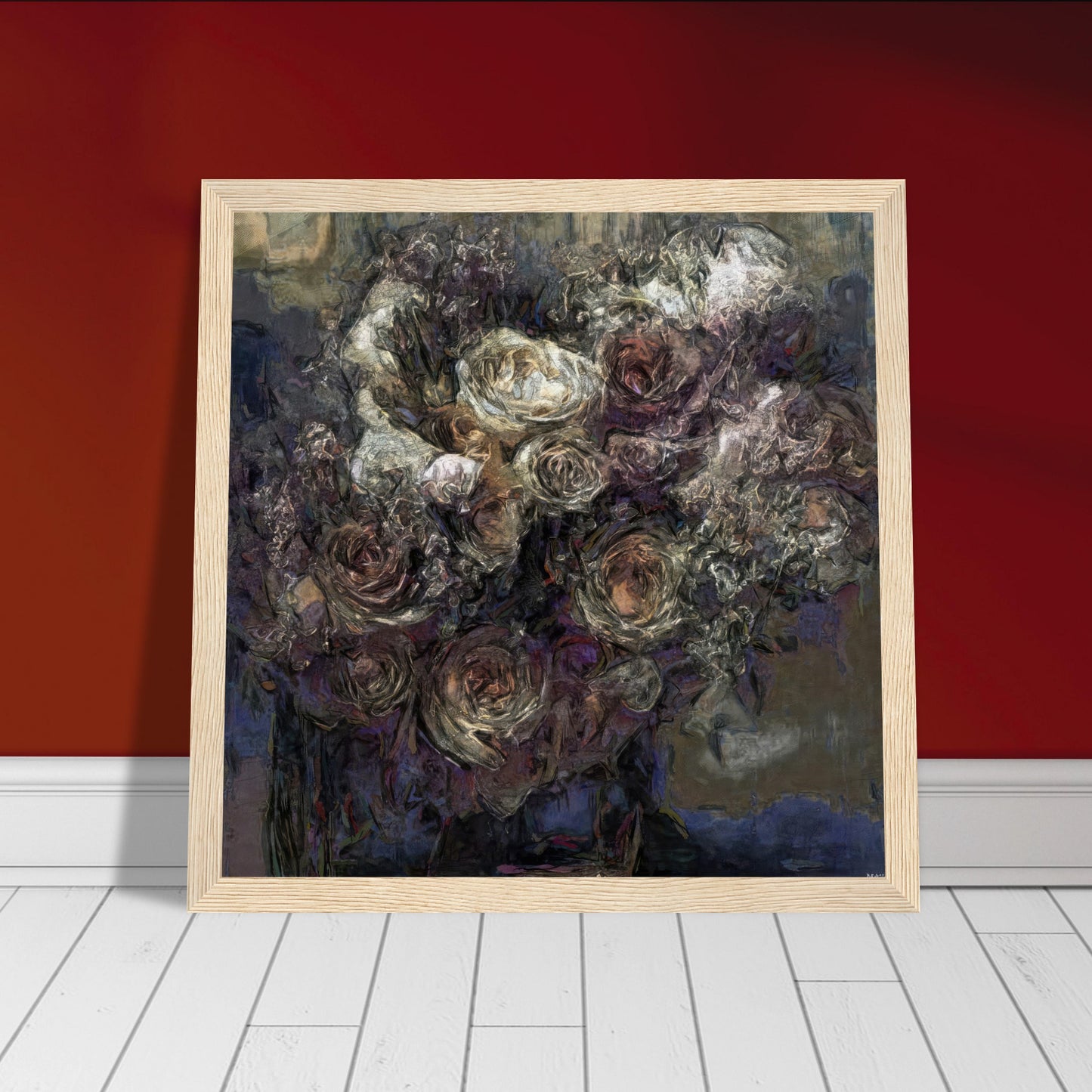 Flowers study 13, Museum-Quality Matte Paper Wooden Framed Poster