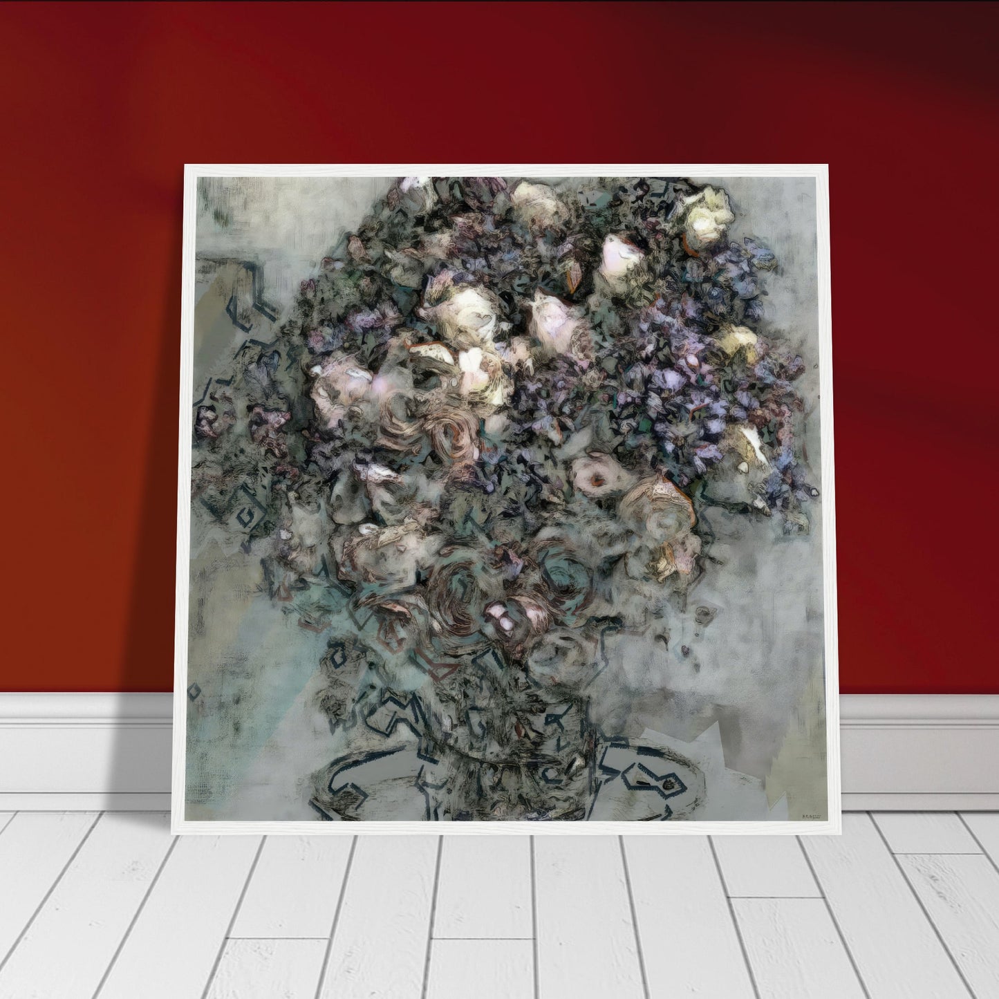 Flowers study 7, Museum-Quality Matte Paper Wooden Framed Poster