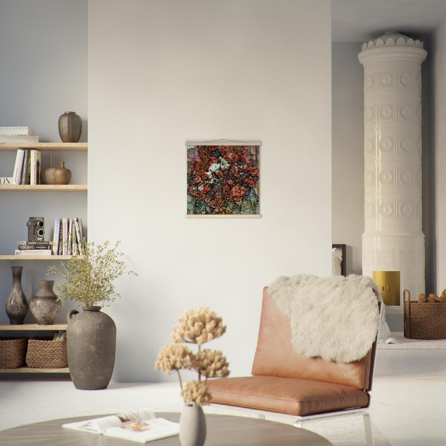 Flowers study 12, Museum-Quality Matte Paper Poster with Hanger