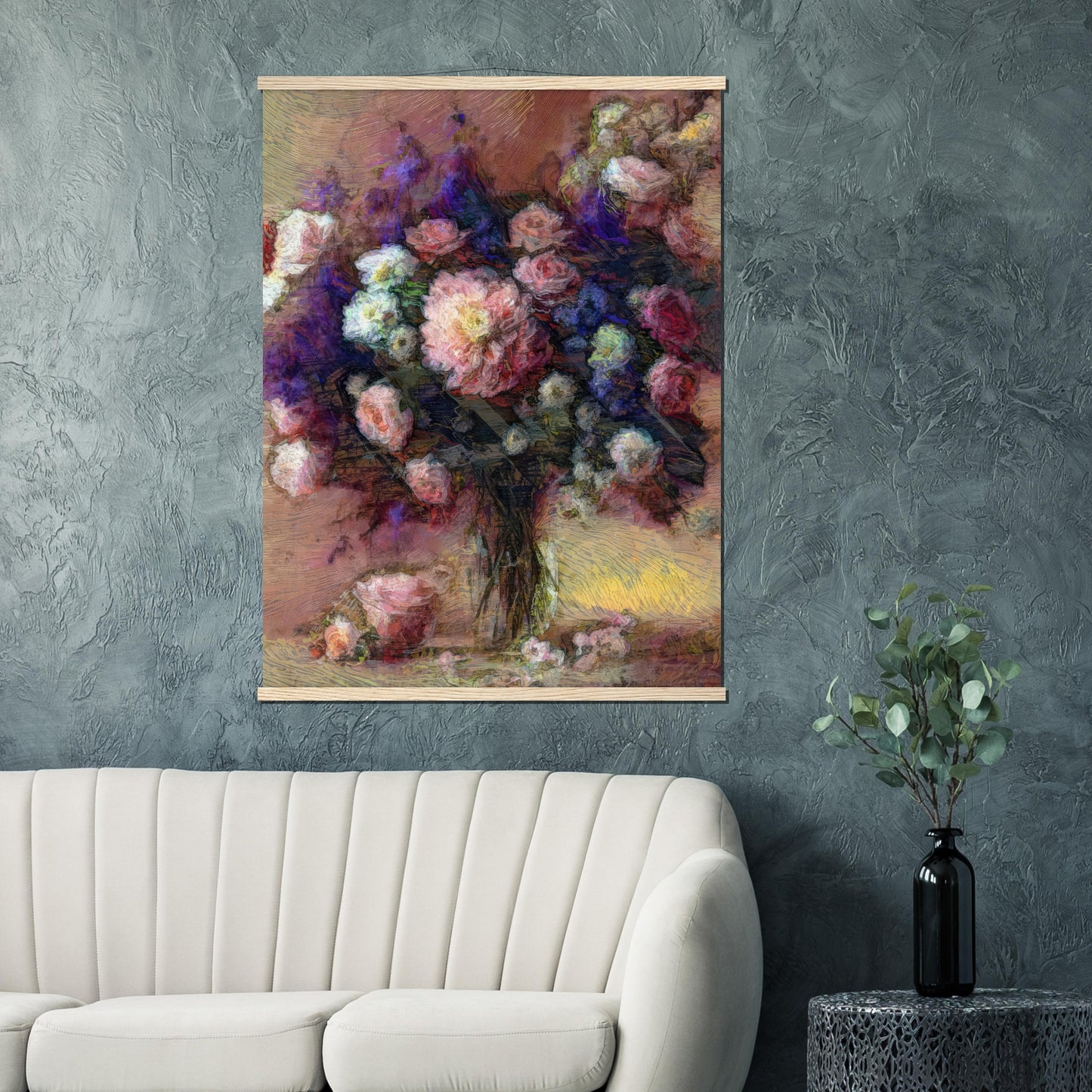 Flowers study 24, Museum-Quality Matte Paper Poster with Hanger