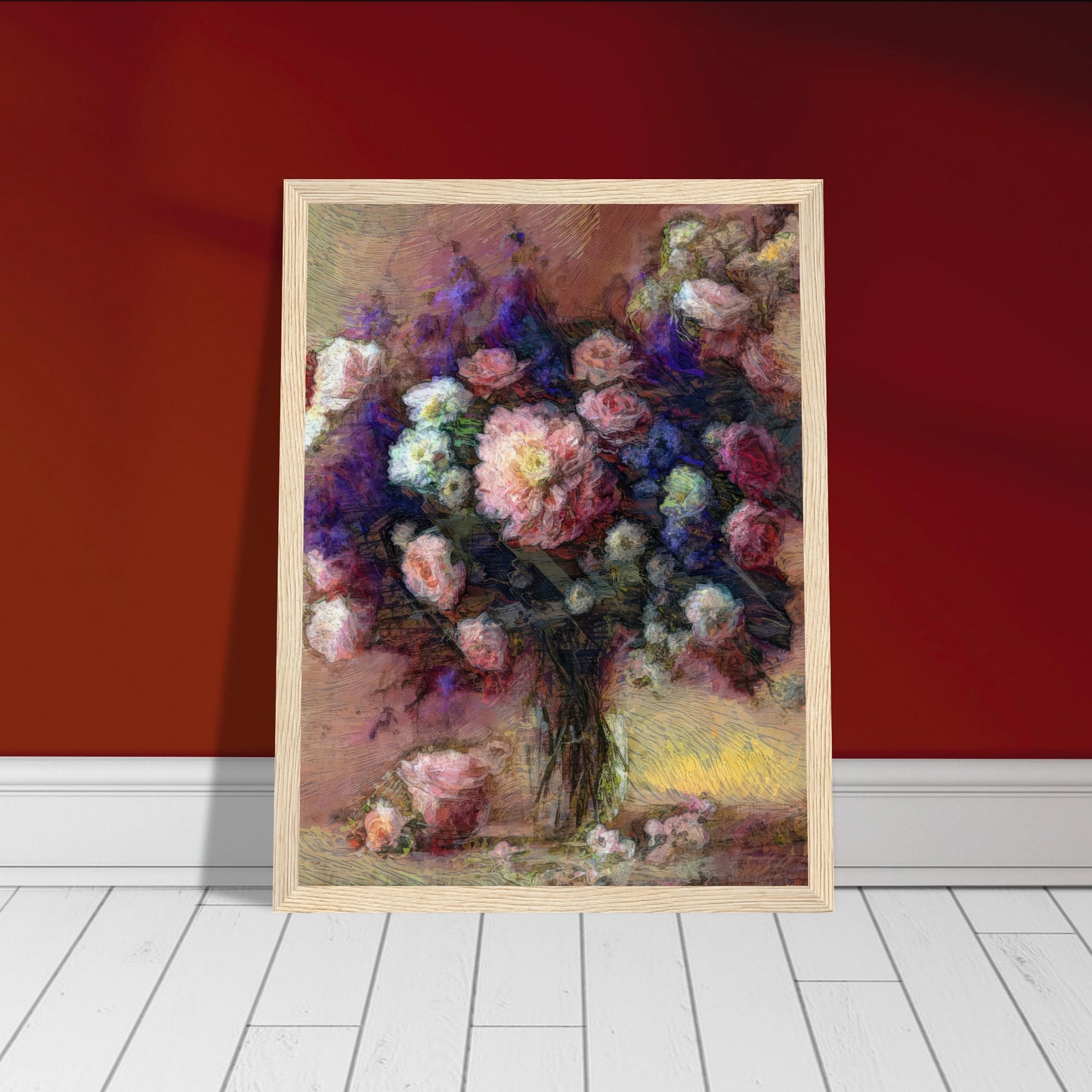Flowers study 24, Museum-Quality Matte Paper Wooden Framed Poster