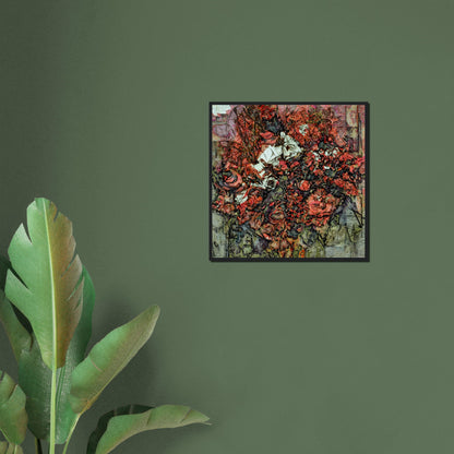 Flowers study 12, Museum-Quality Matte Paper Wooden Framed Poster