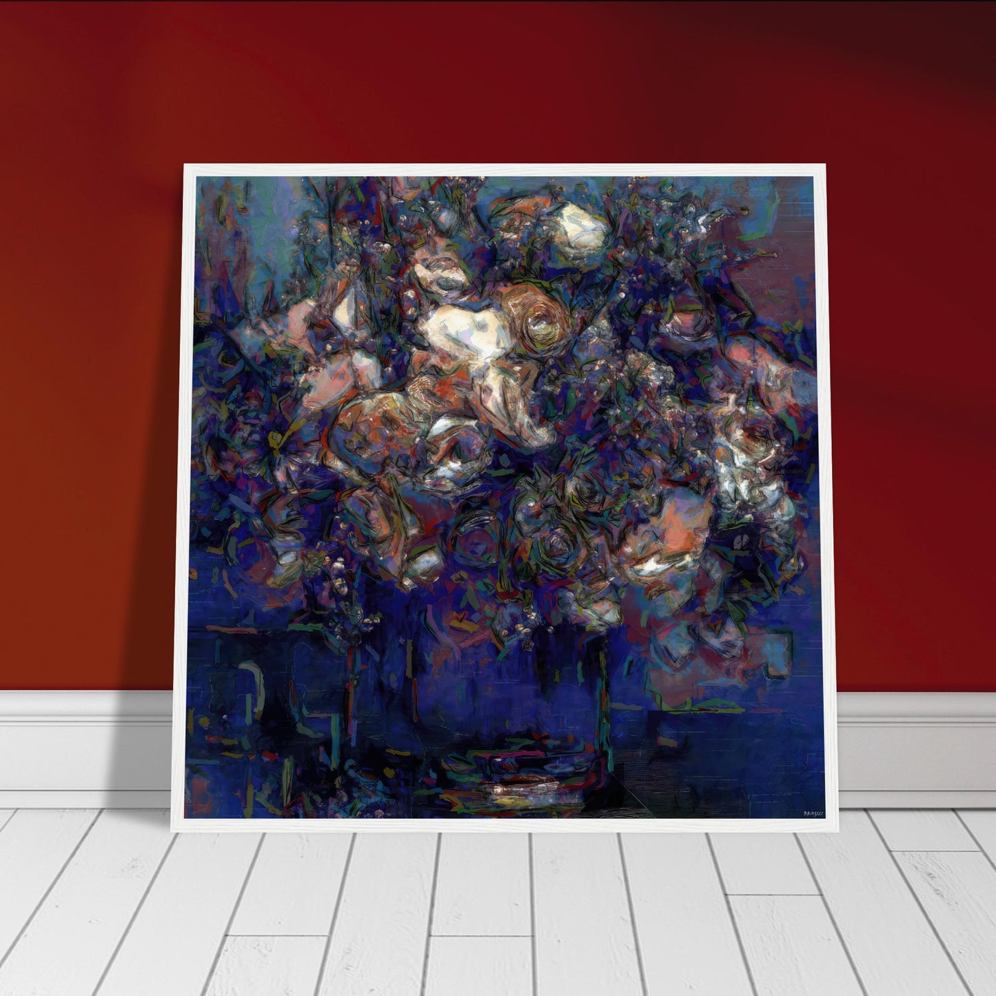 Flowers study 6, Museum-Quality Matte Paper Wooden Framed Poster