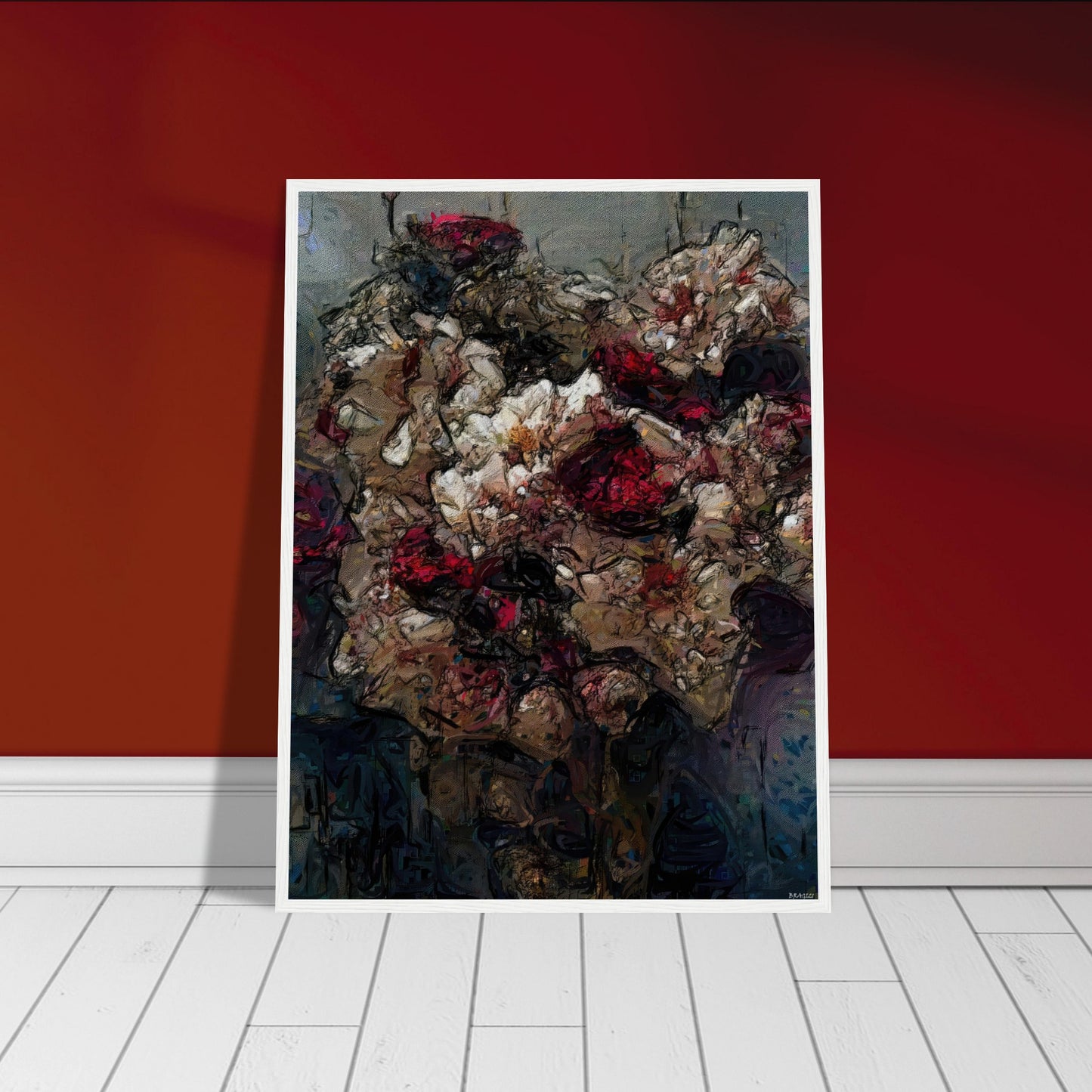 Flowers study 23, Museum-Quality Matte Paper Wooden Framed Poster